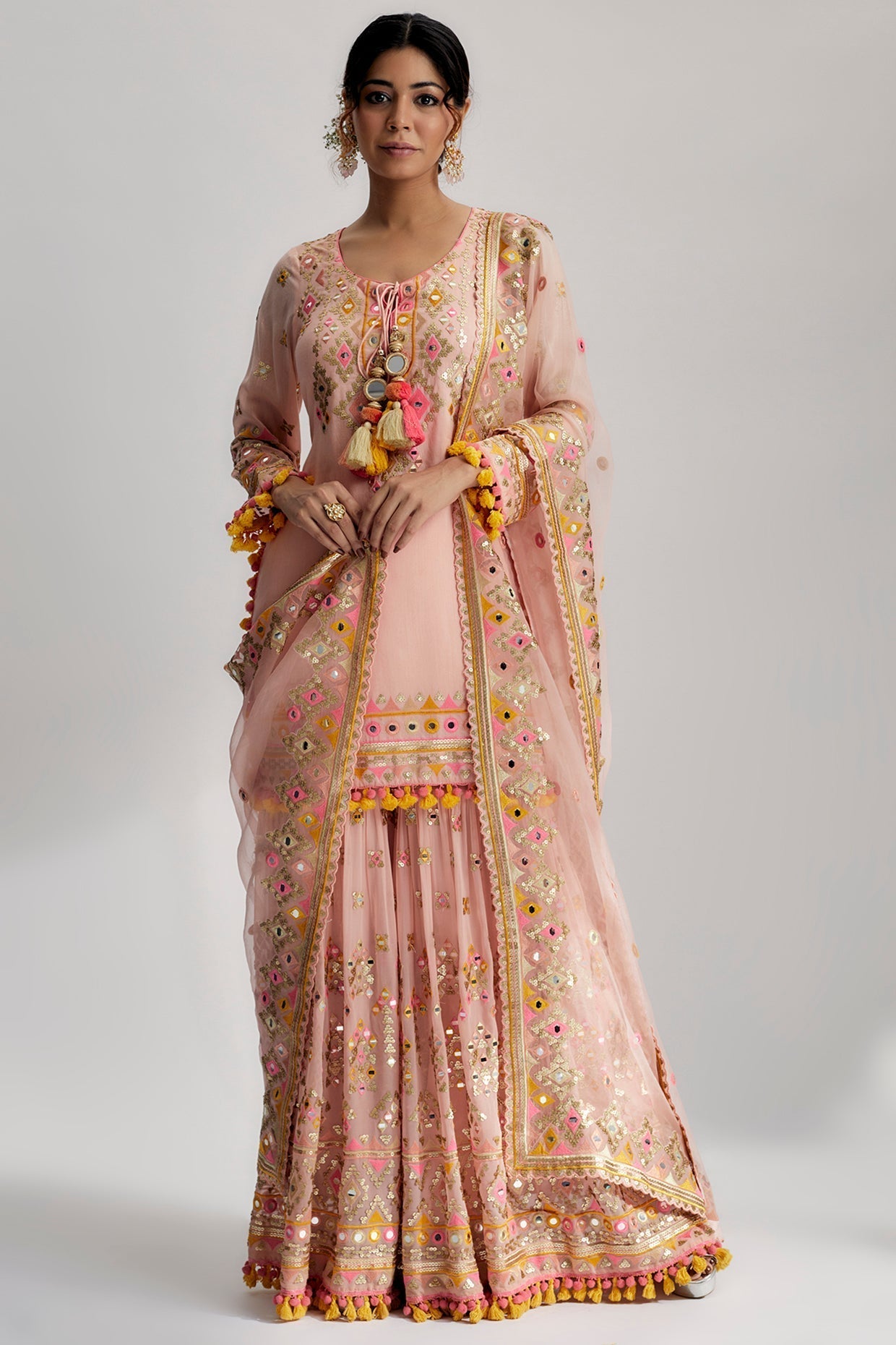 Aditi Rao Hydari In Friya Short Kurta Sharara Set