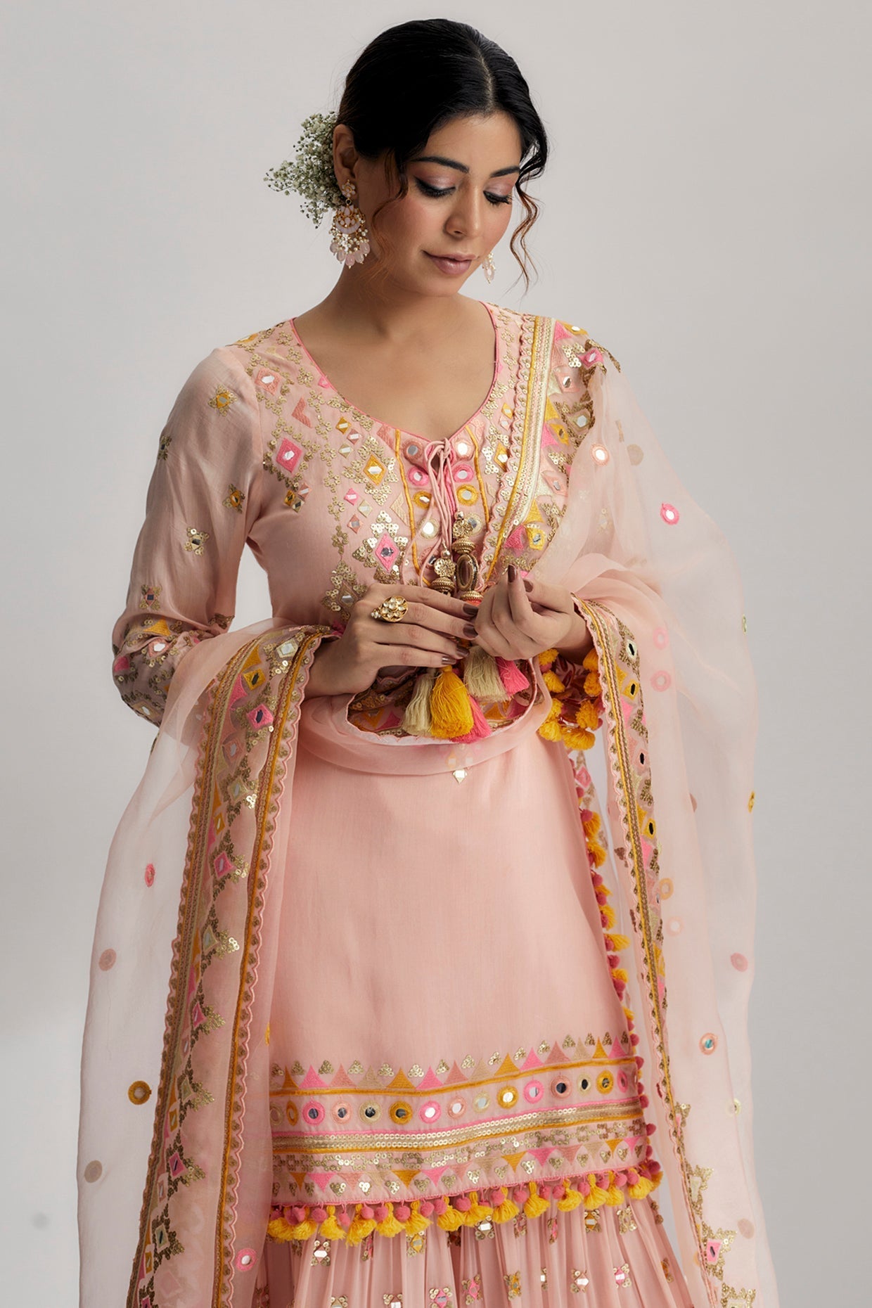 Aditi Rao Hydari In Friya Short Kurta Sharara Set