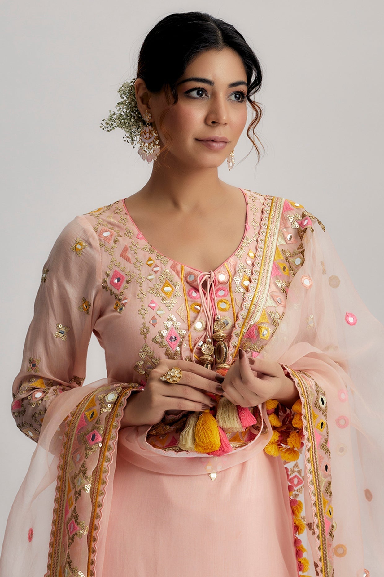 Aditi Rao Hydari In Friya Short Kurta Sharara Set