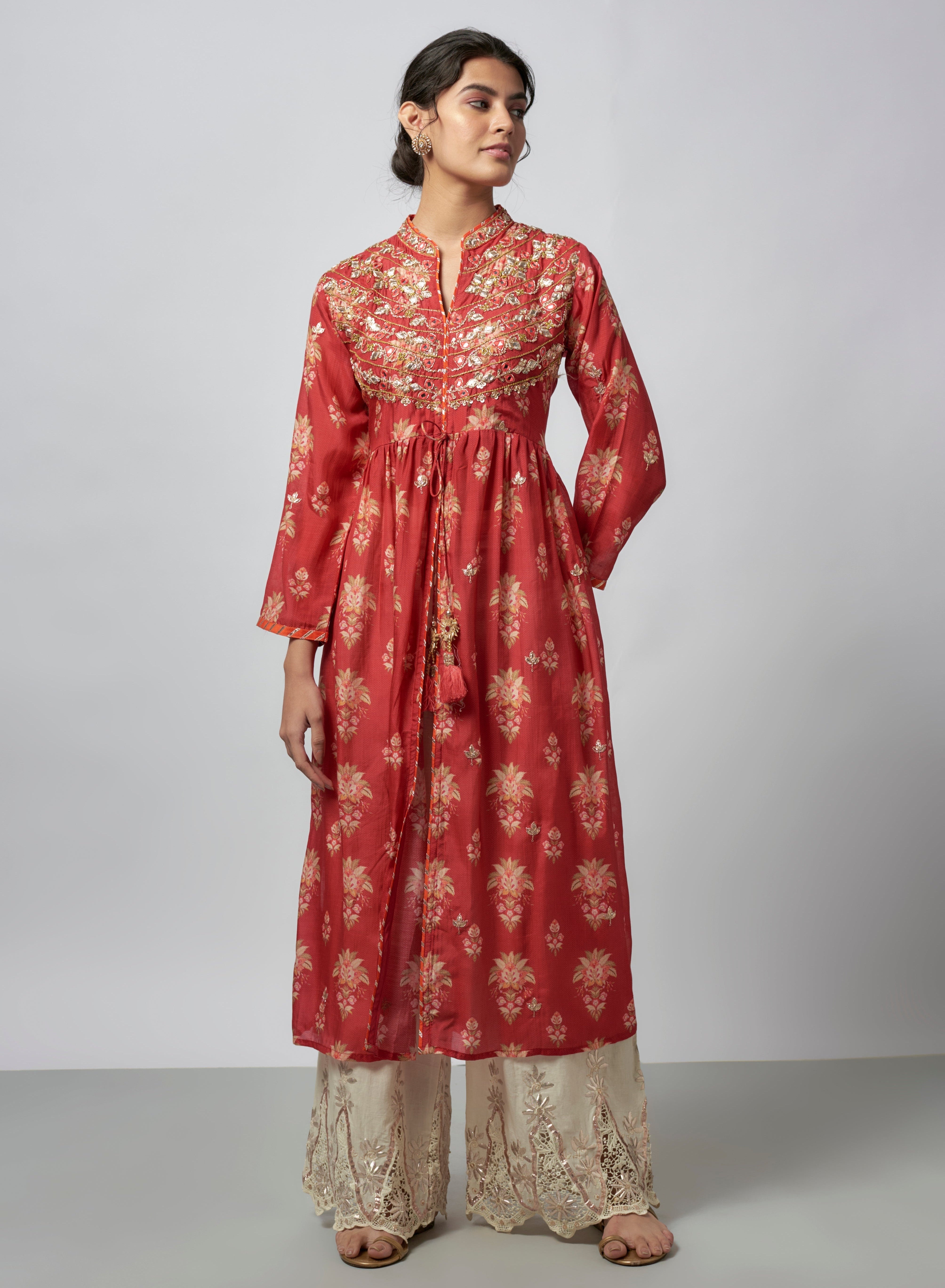 Tara Jacket Style Tunic with Palazzo