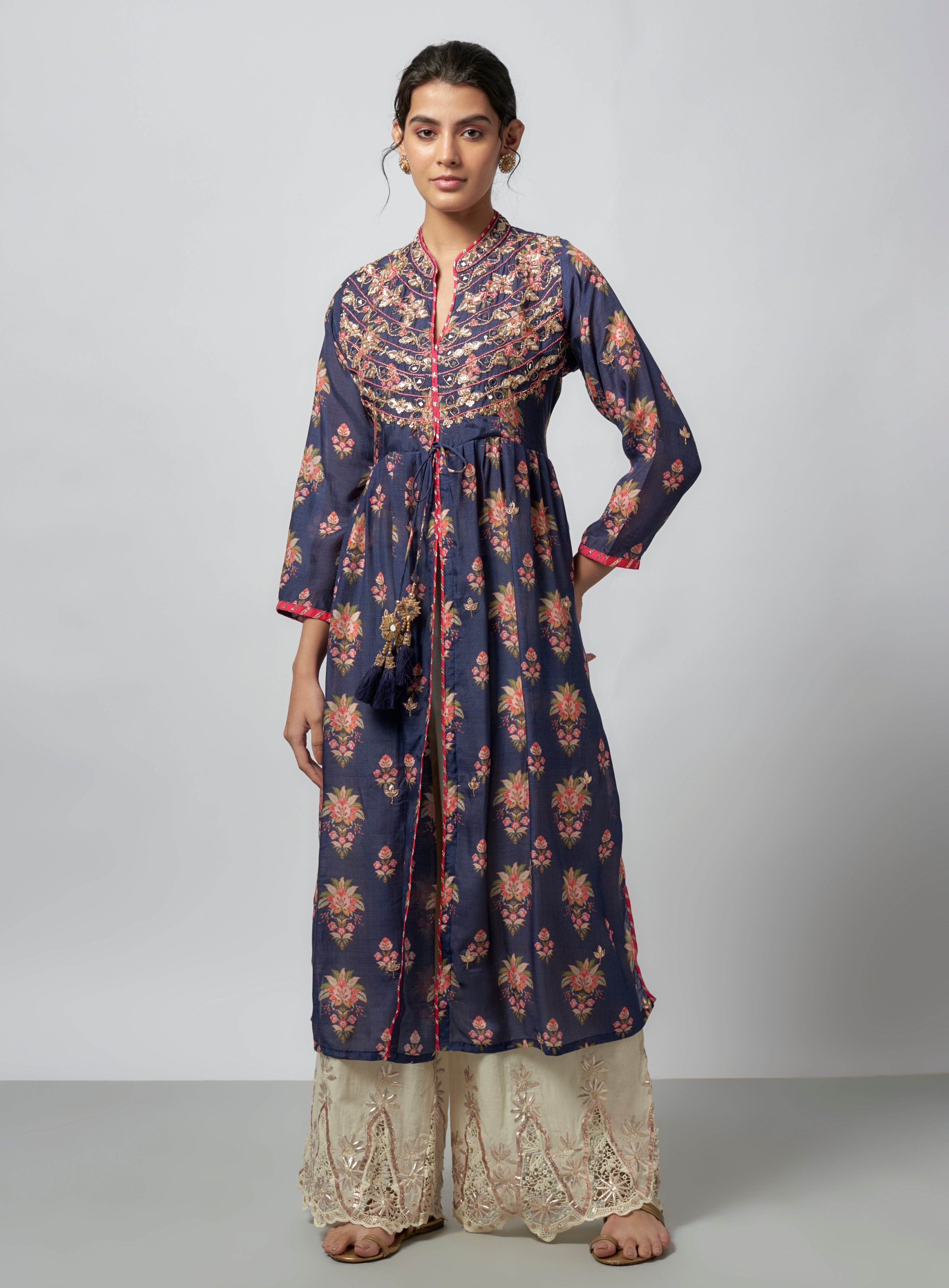 Tara Jacket Style Tunic with Palazzo