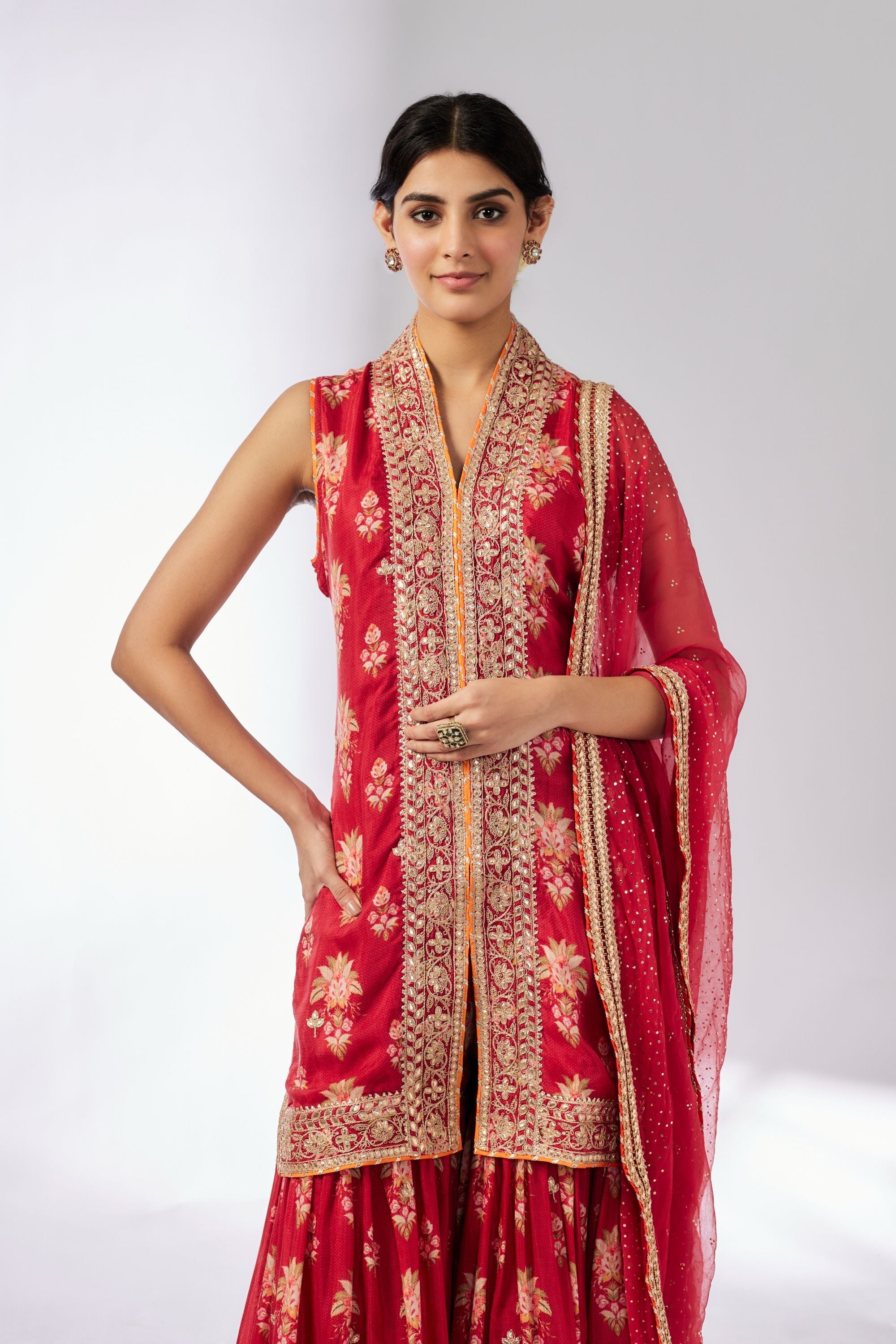Dhriti Sleeveless Sharara Set-Saachi Daga
