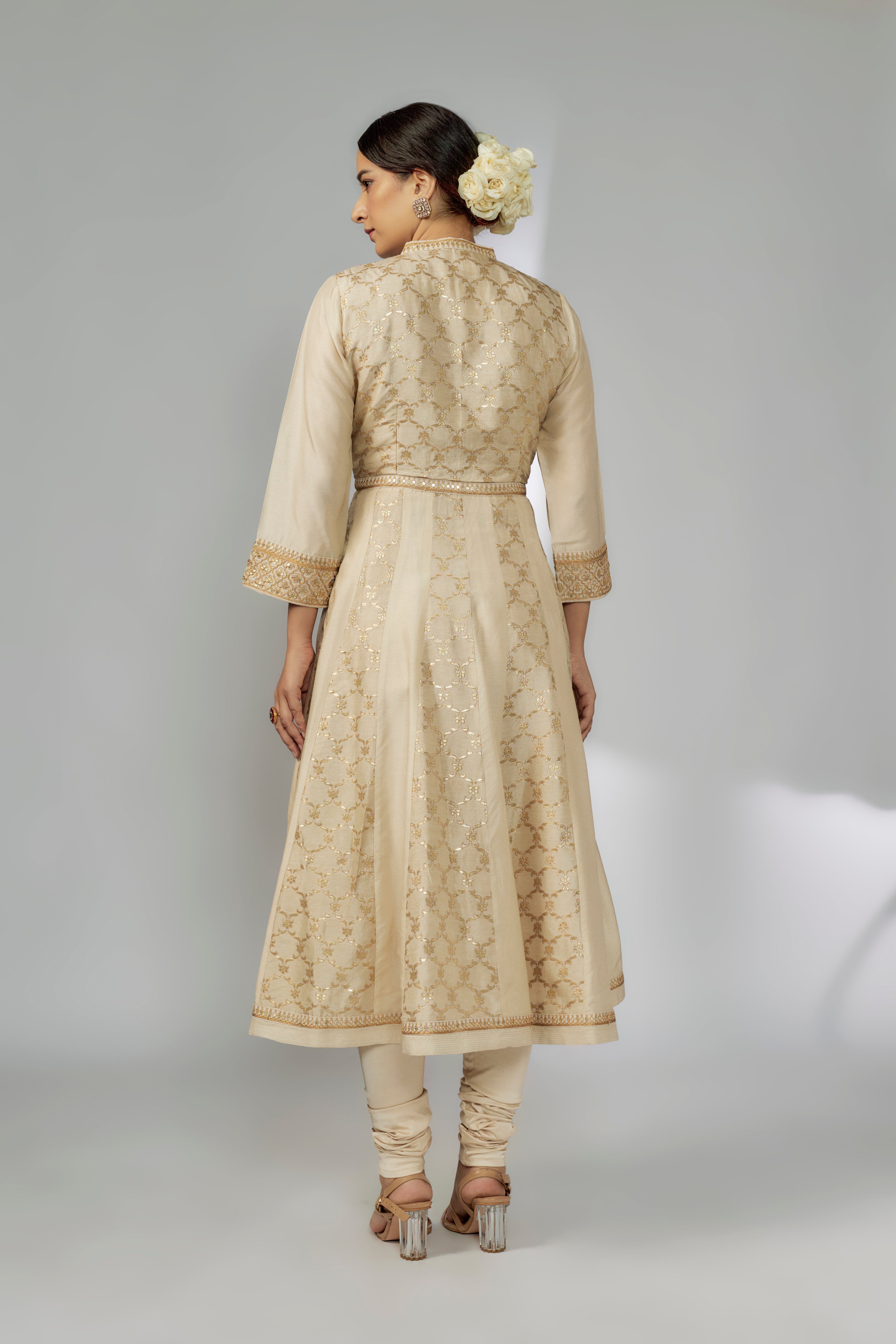Marigold Brocade FO Set with Churidar