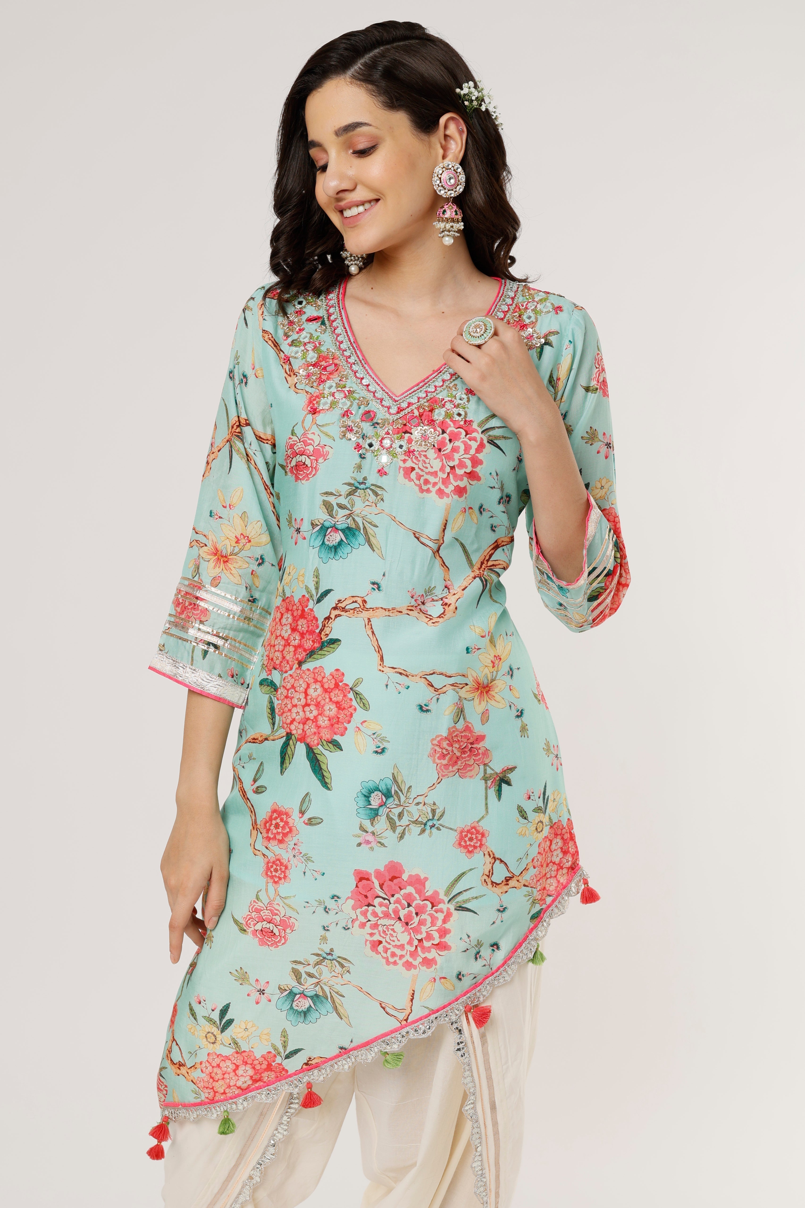 Aashna Asymmetrical Dhoti set