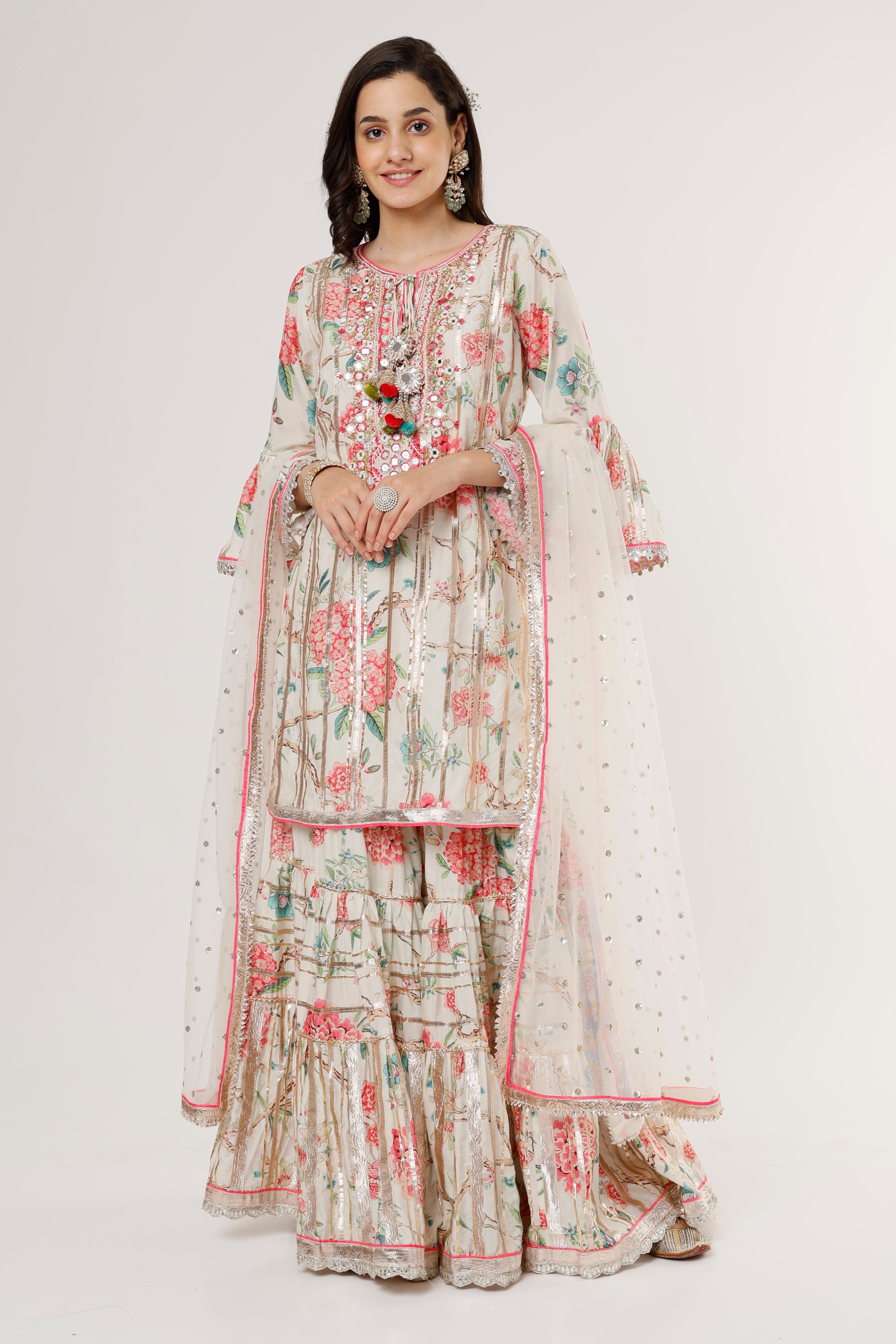 Juhi short kurta Sharara set