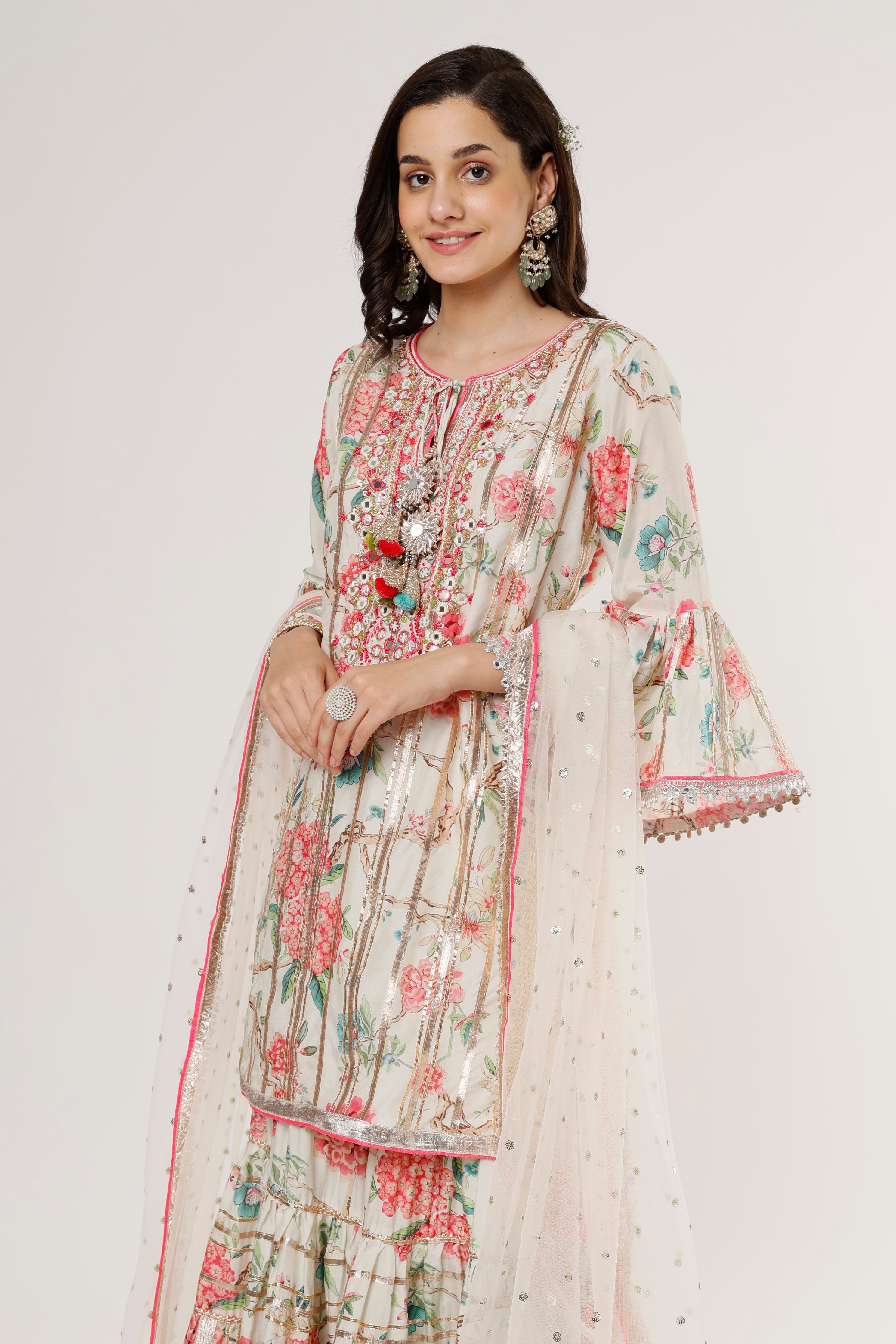 Juhi short kurta Sharara set