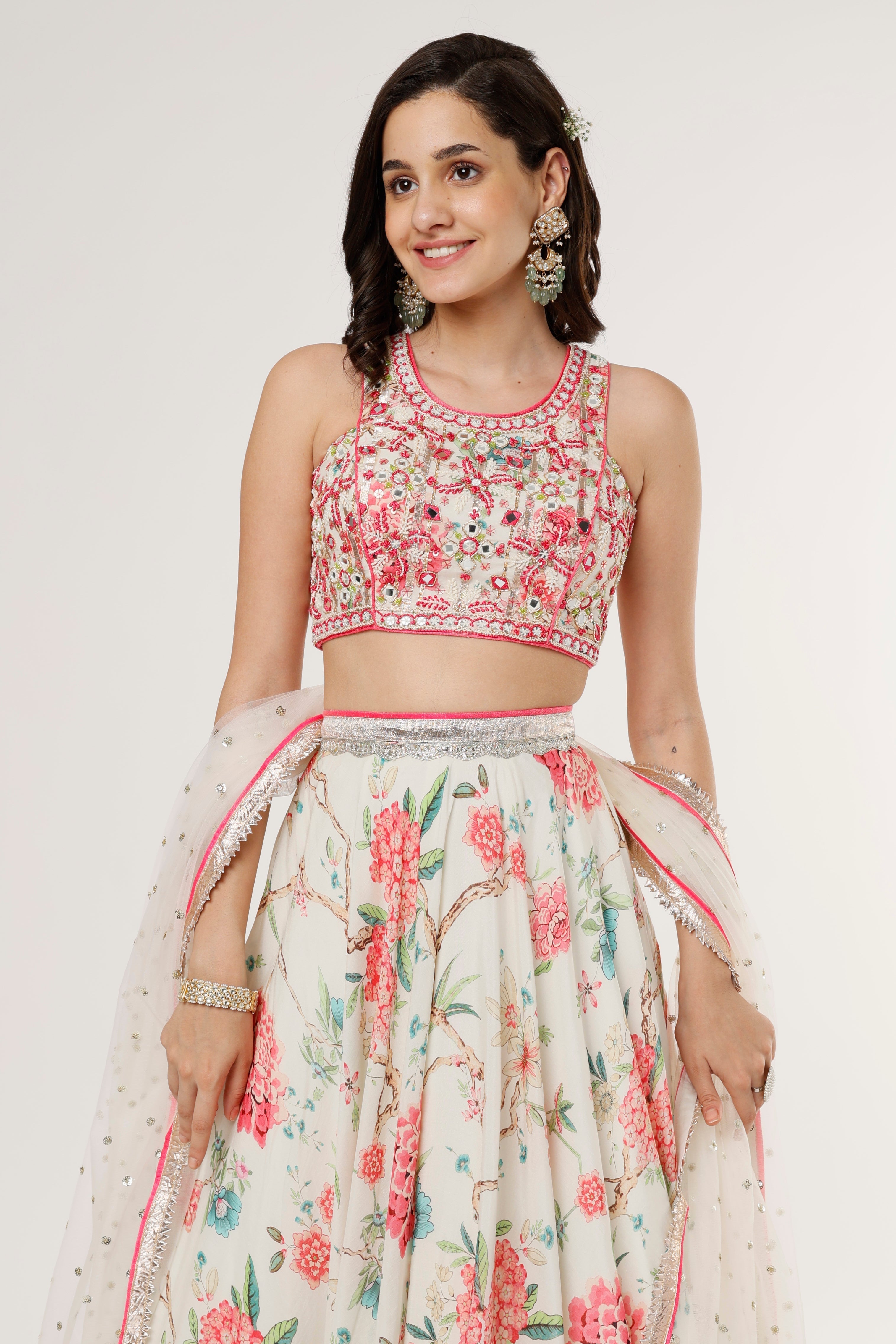 Pushpi halter neck Lehenga Set