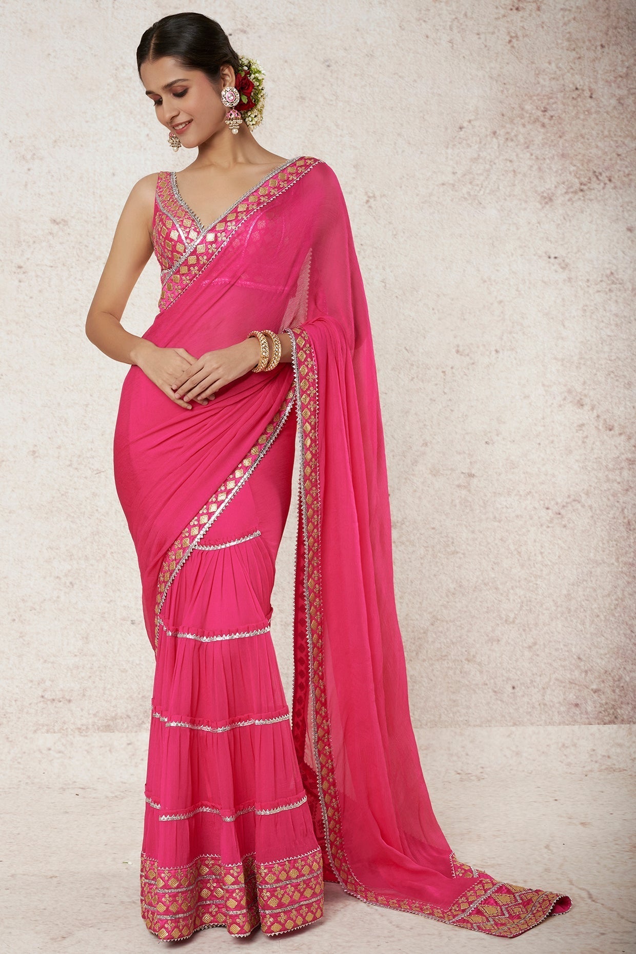 Mrunal Thakur In Anupa Saree Set
