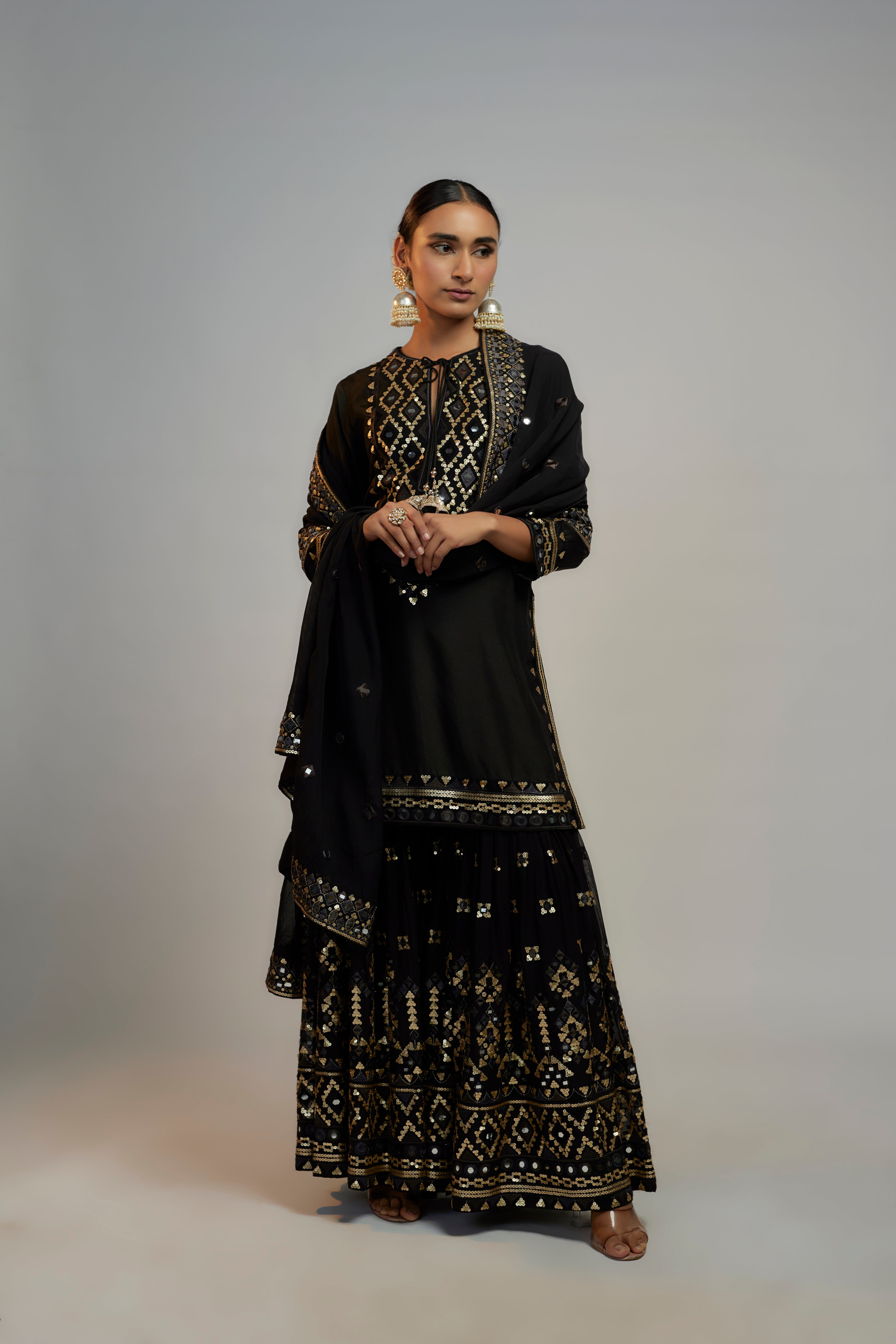 Friya Short Kurta Sharara Set -Sanya Hussane