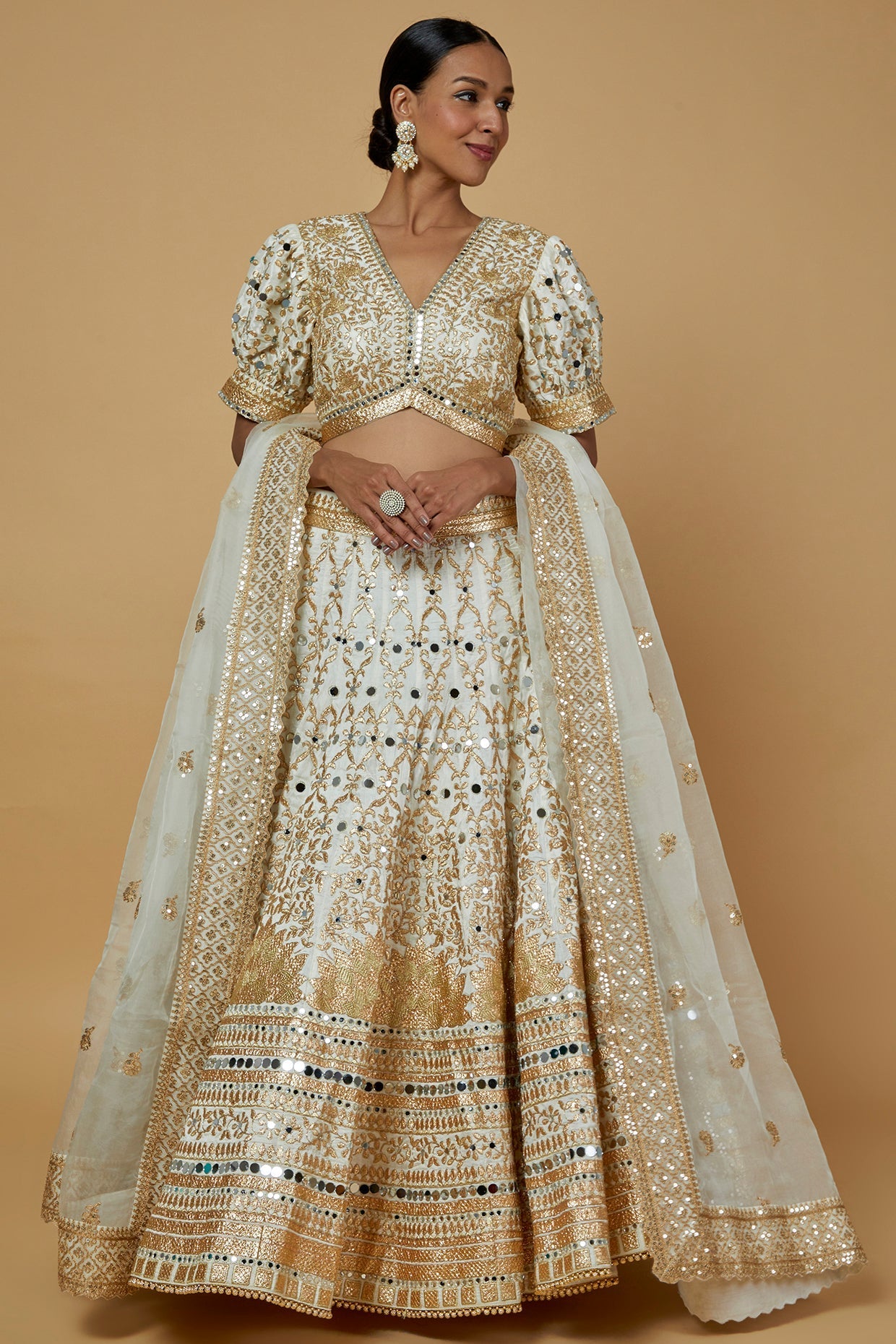 Shraddha Arya Marigold Brocade Zarine Lehenga Set