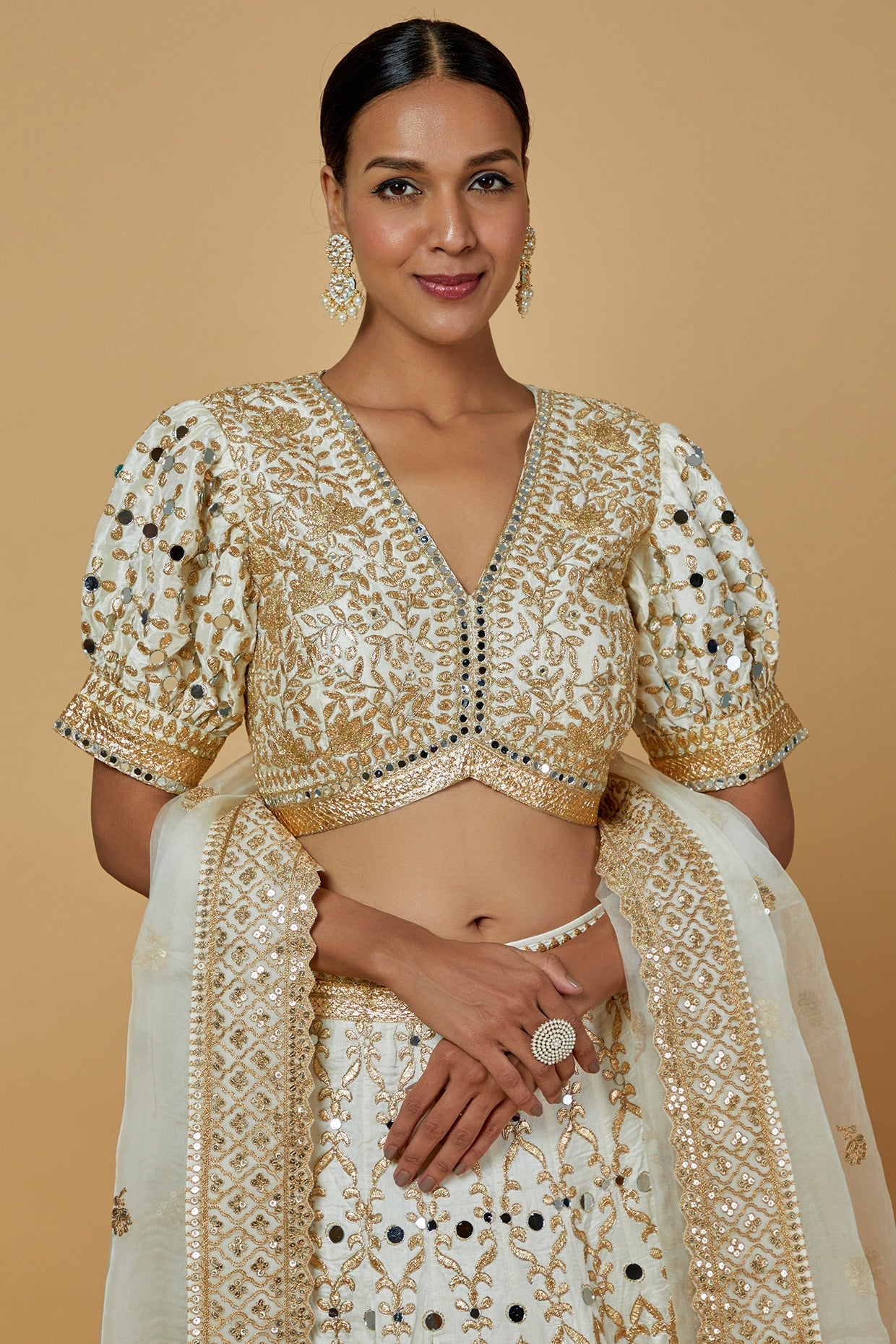 Shraddha Arya Marigold Brocade Zarine Lehenga Set