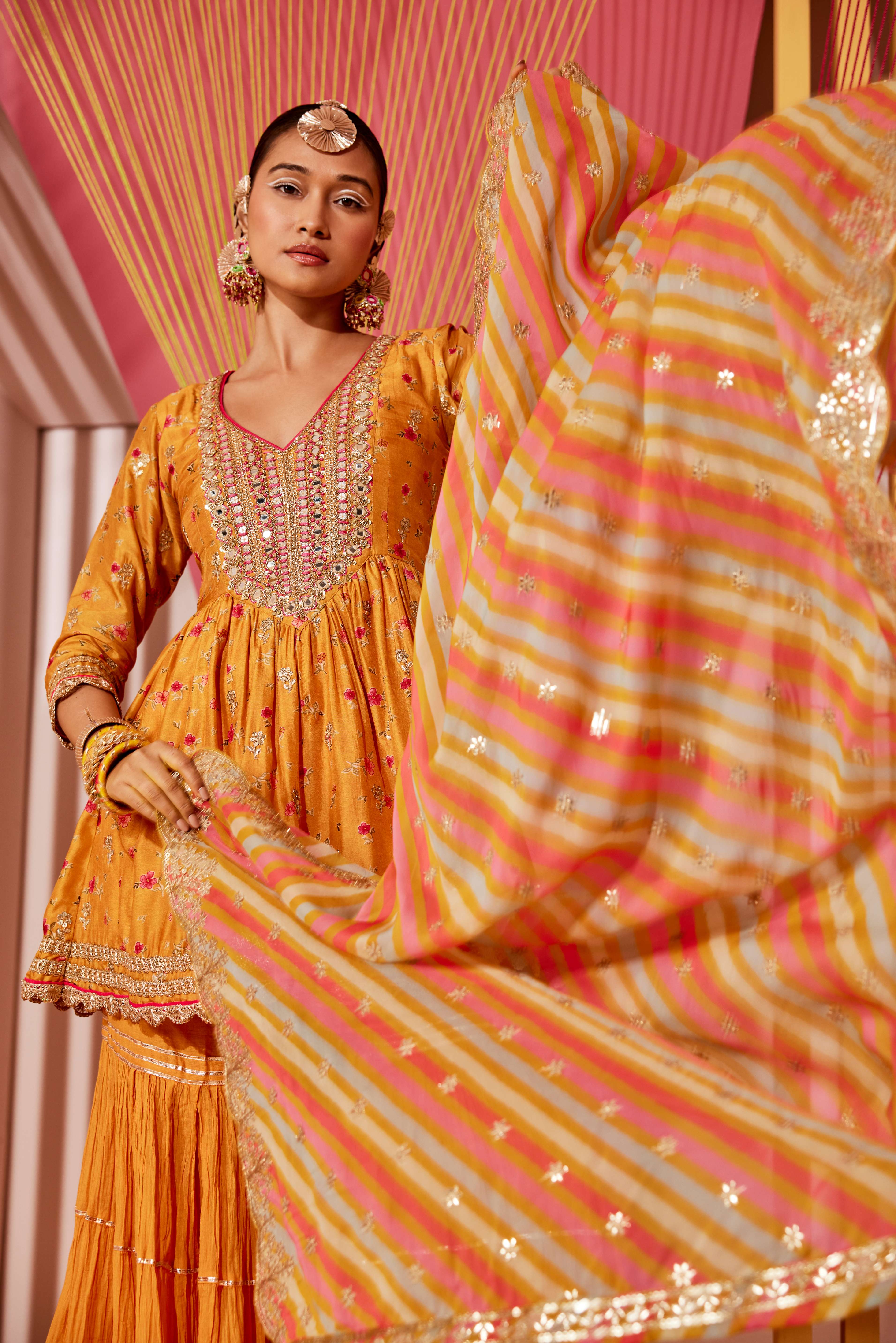 Rashida Peplum Sharara Set
