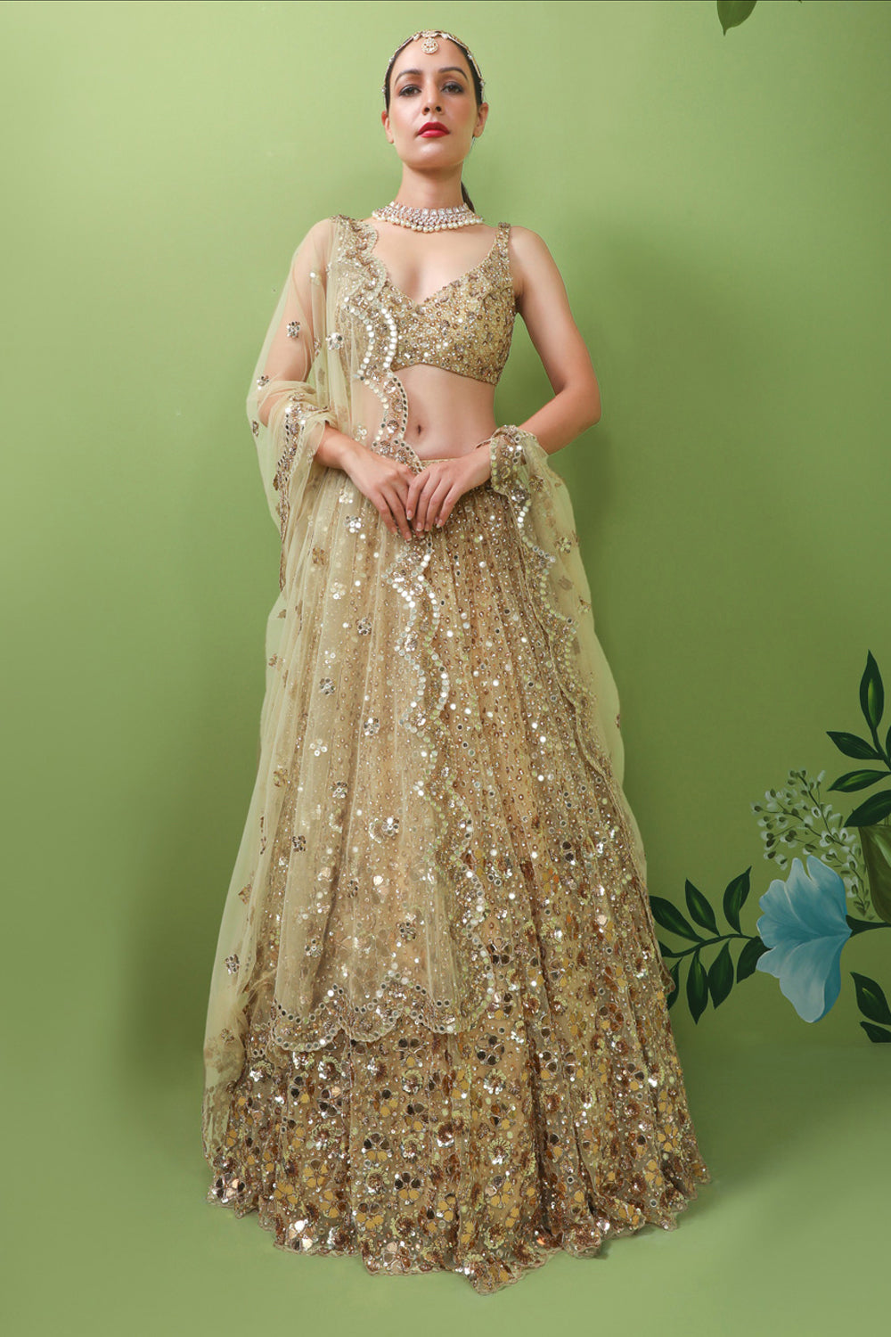 Glittery Gold Lehenga Set
