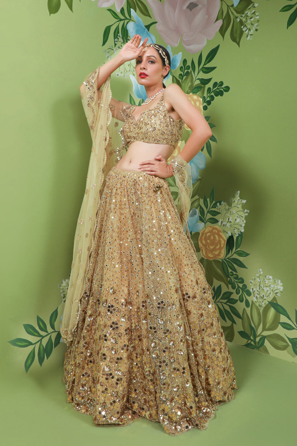 Glittery Gold Lehenga Set