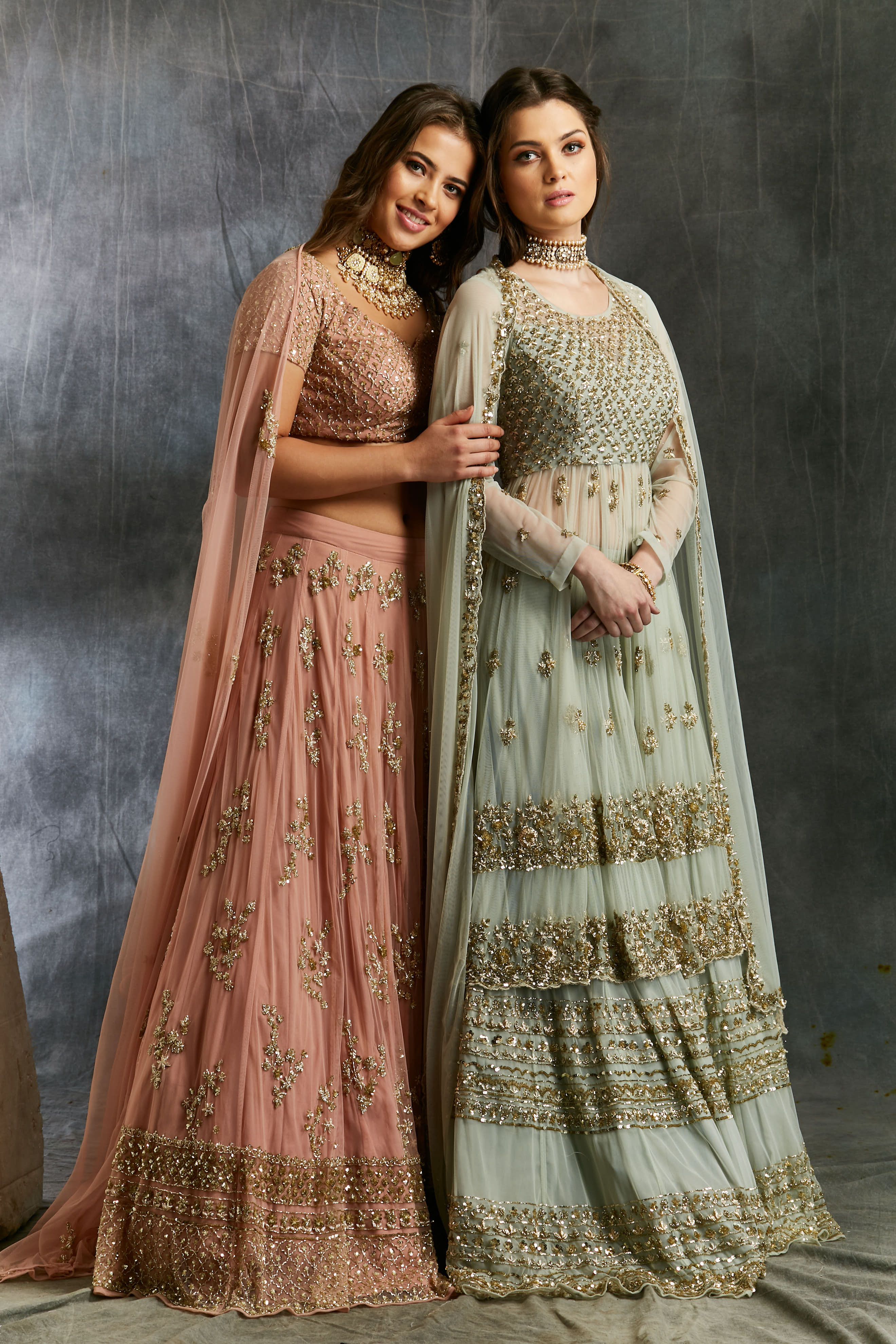 Sea Green Zari And Sequin Sharara