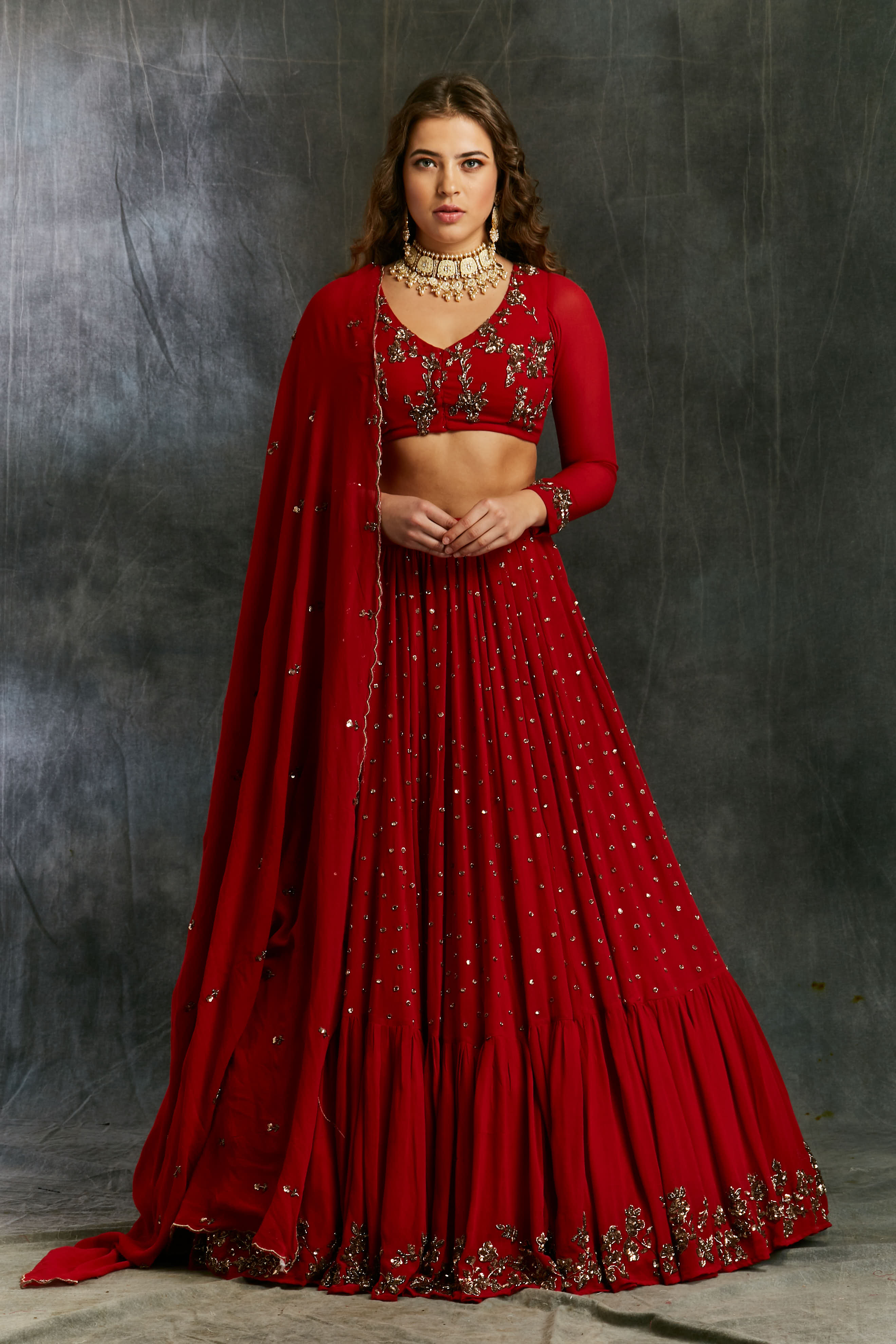 Red Boot Lehenga Set