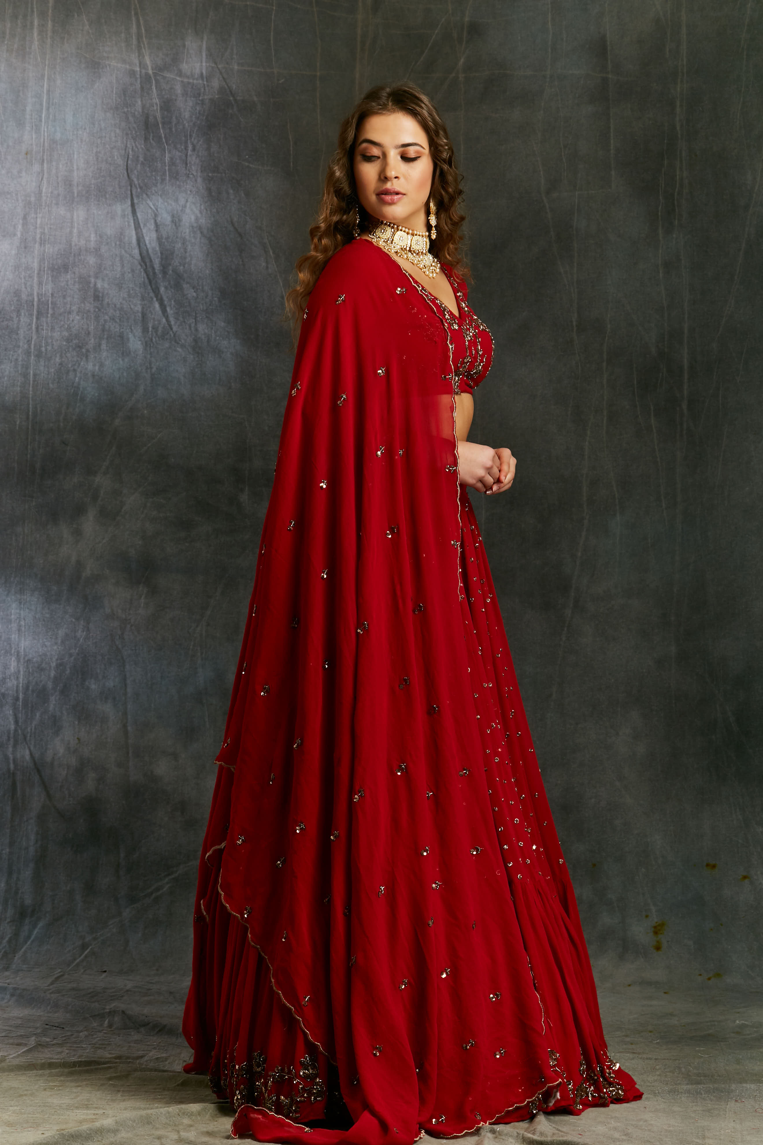 Red Boot Lehenga Set