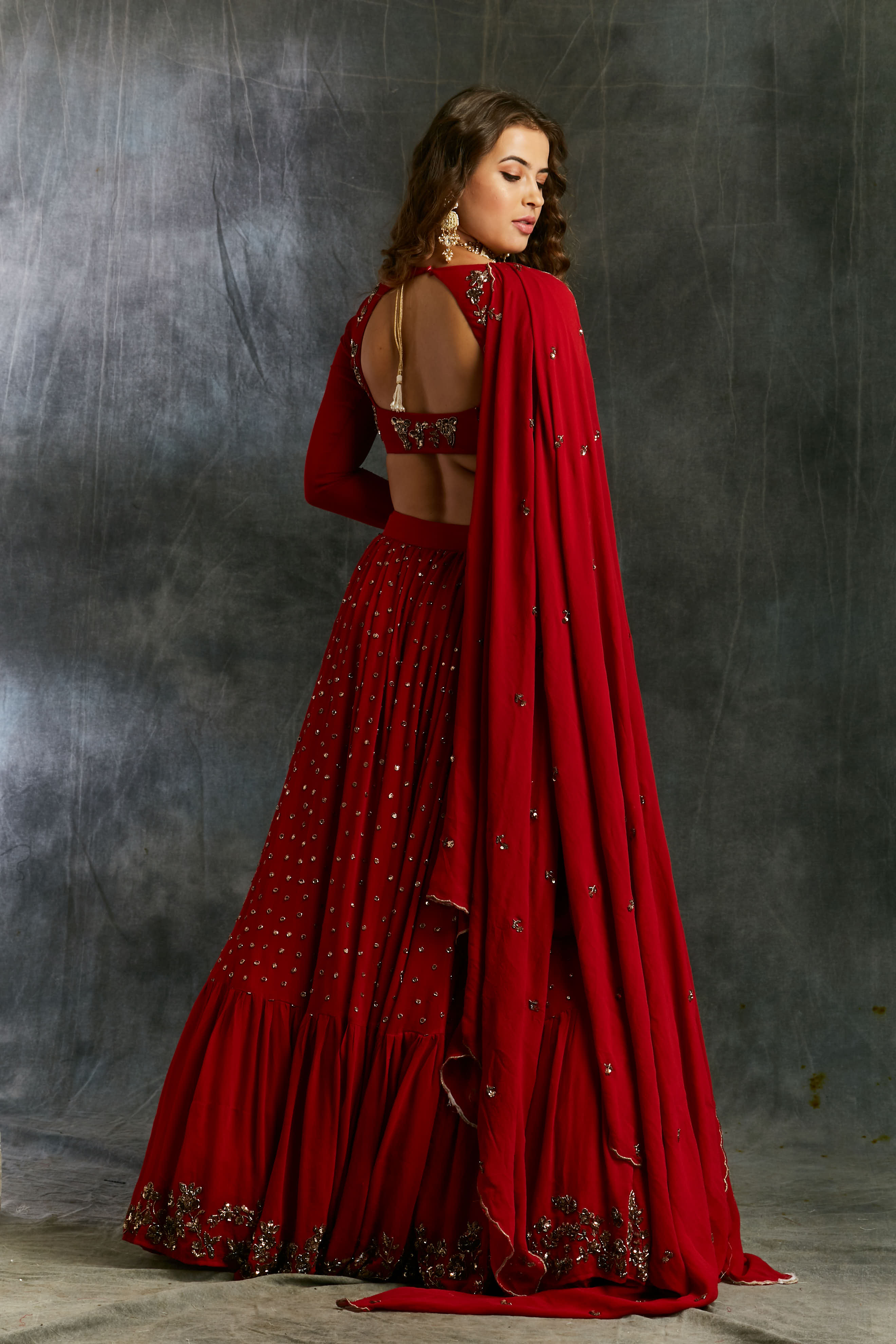 Red Boot Lehenga Set
