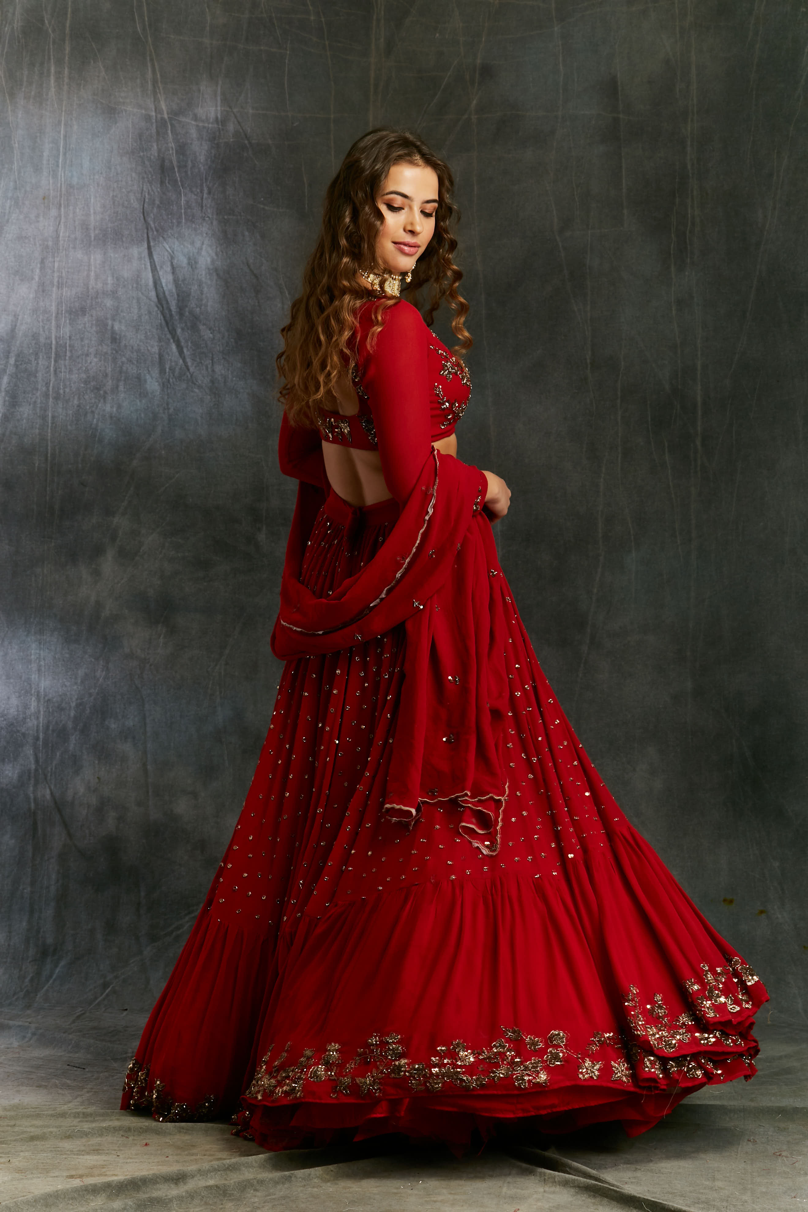Red Boot Lehenga Set