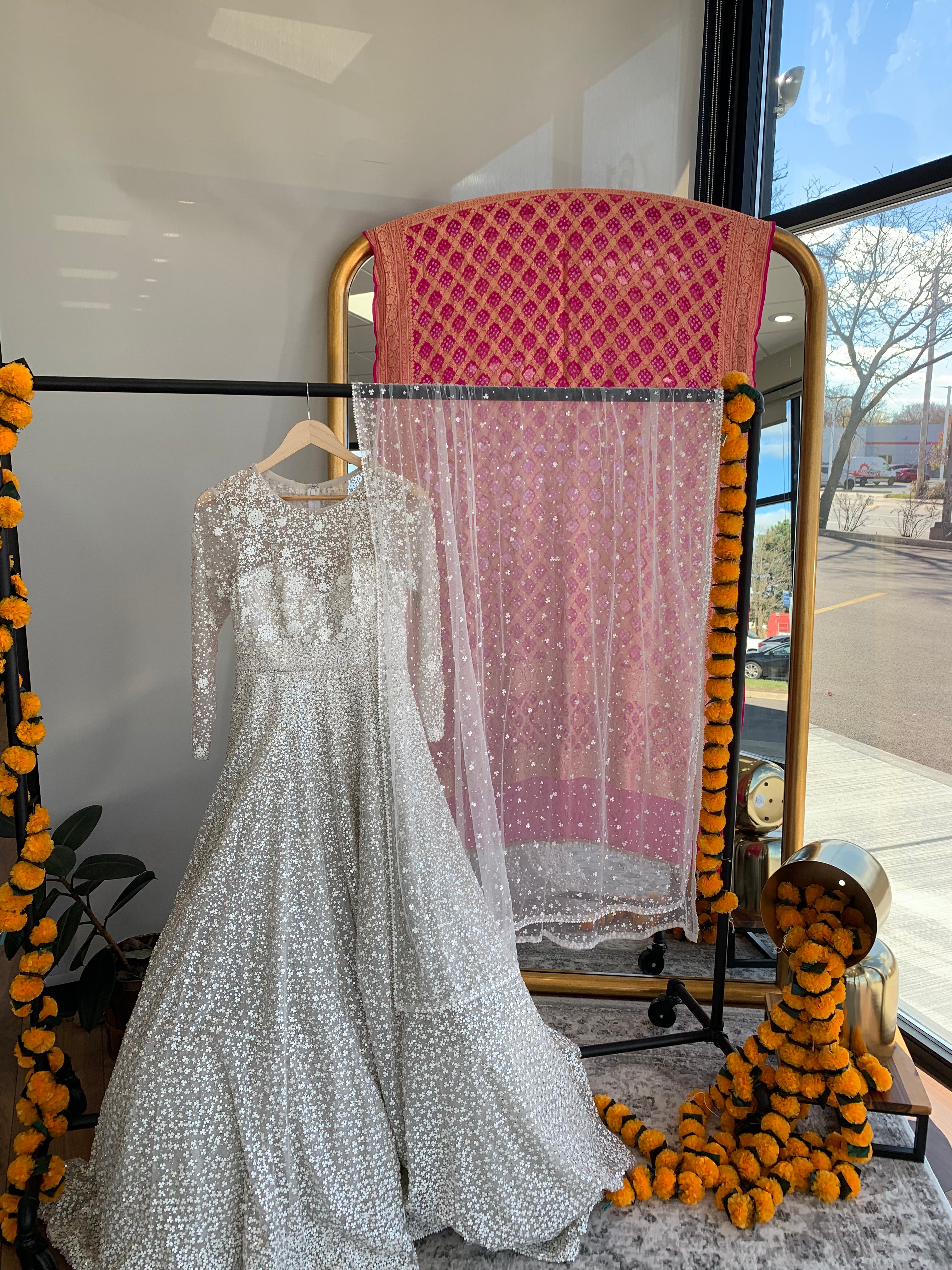 Sara White Gown With Trial