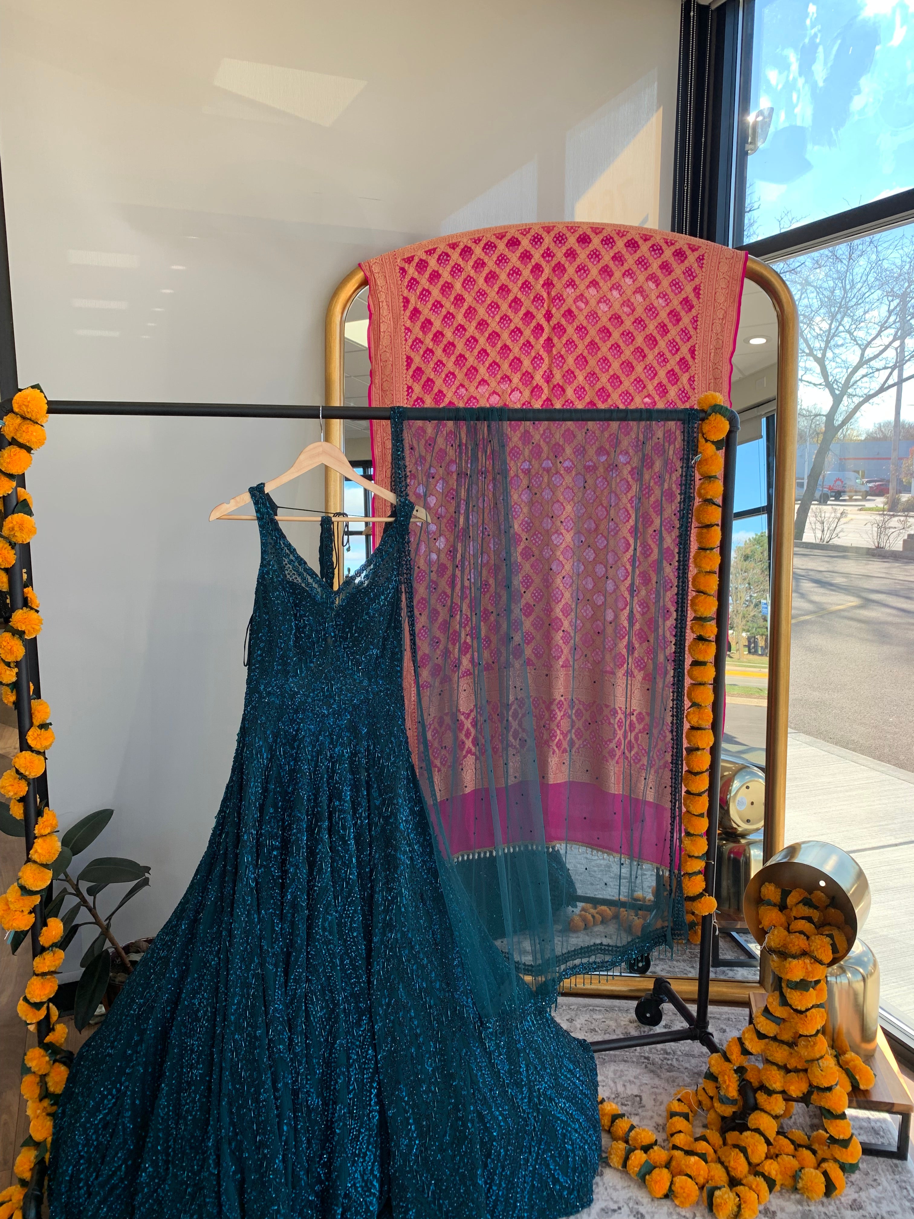 Ria Pink Midnight Blue Gown