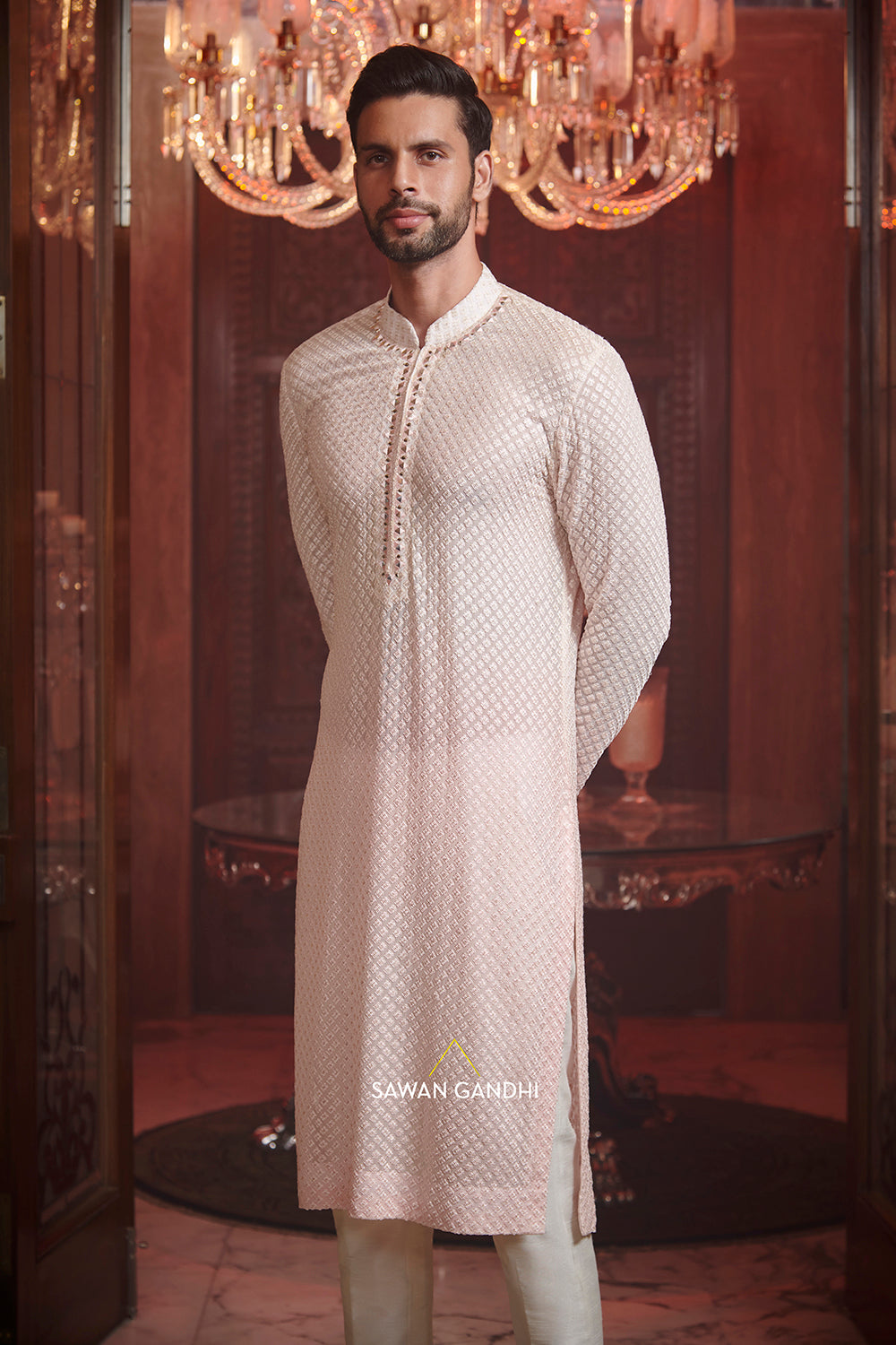 Peach ombre kurta