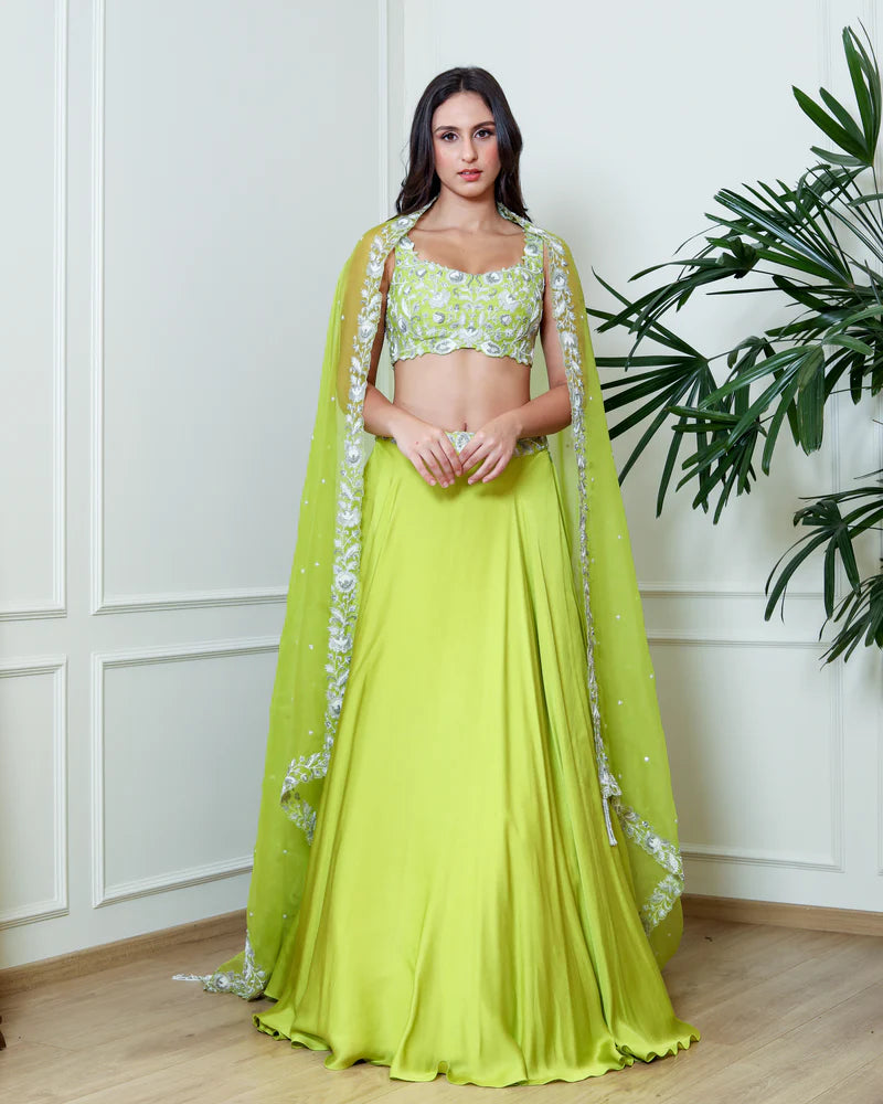Lime Green Lehenga Set