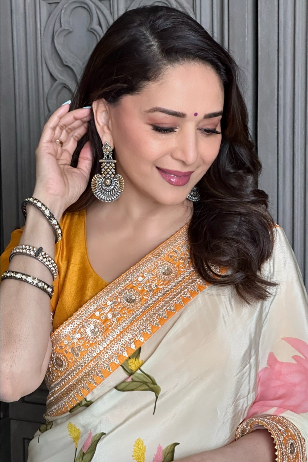 Ivory Floral Fantasy Saree