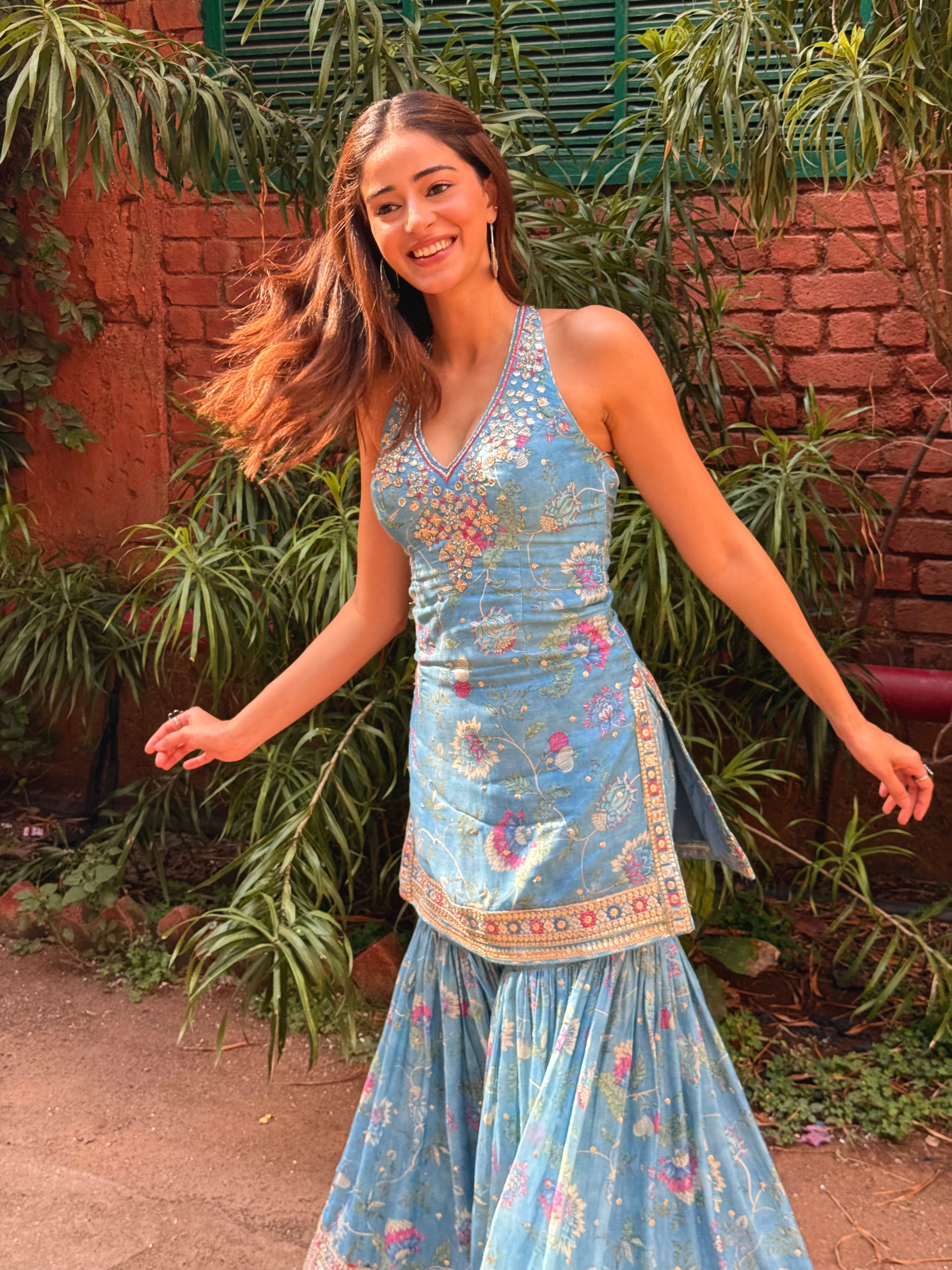 Ananya Pandey In Dhvanika Halter Set