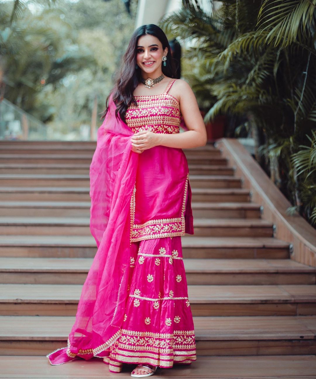 Ankita Sharma in Marigold Aarva Strappy Sharara Set