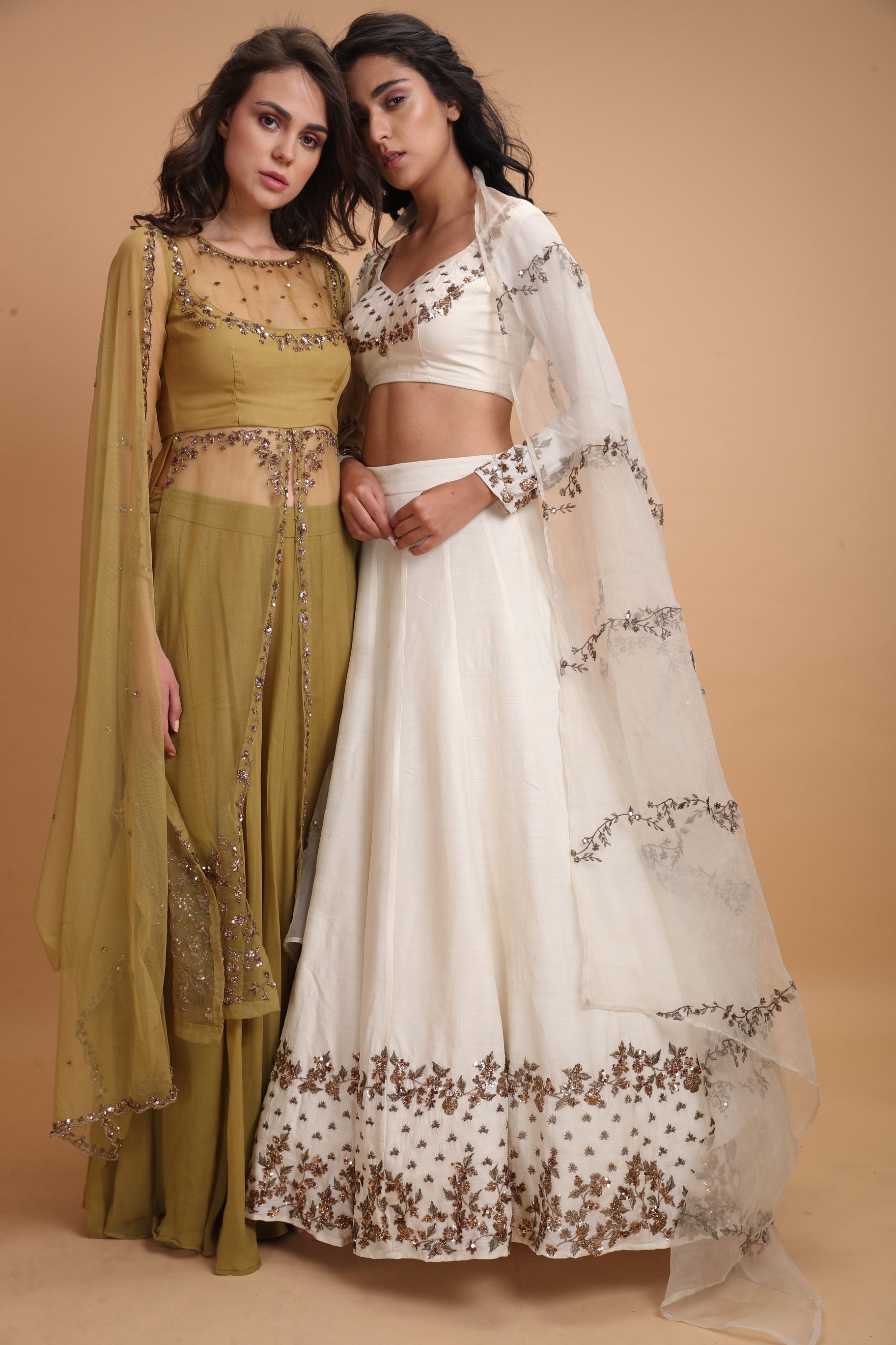 Leaf Green Organza Jacket