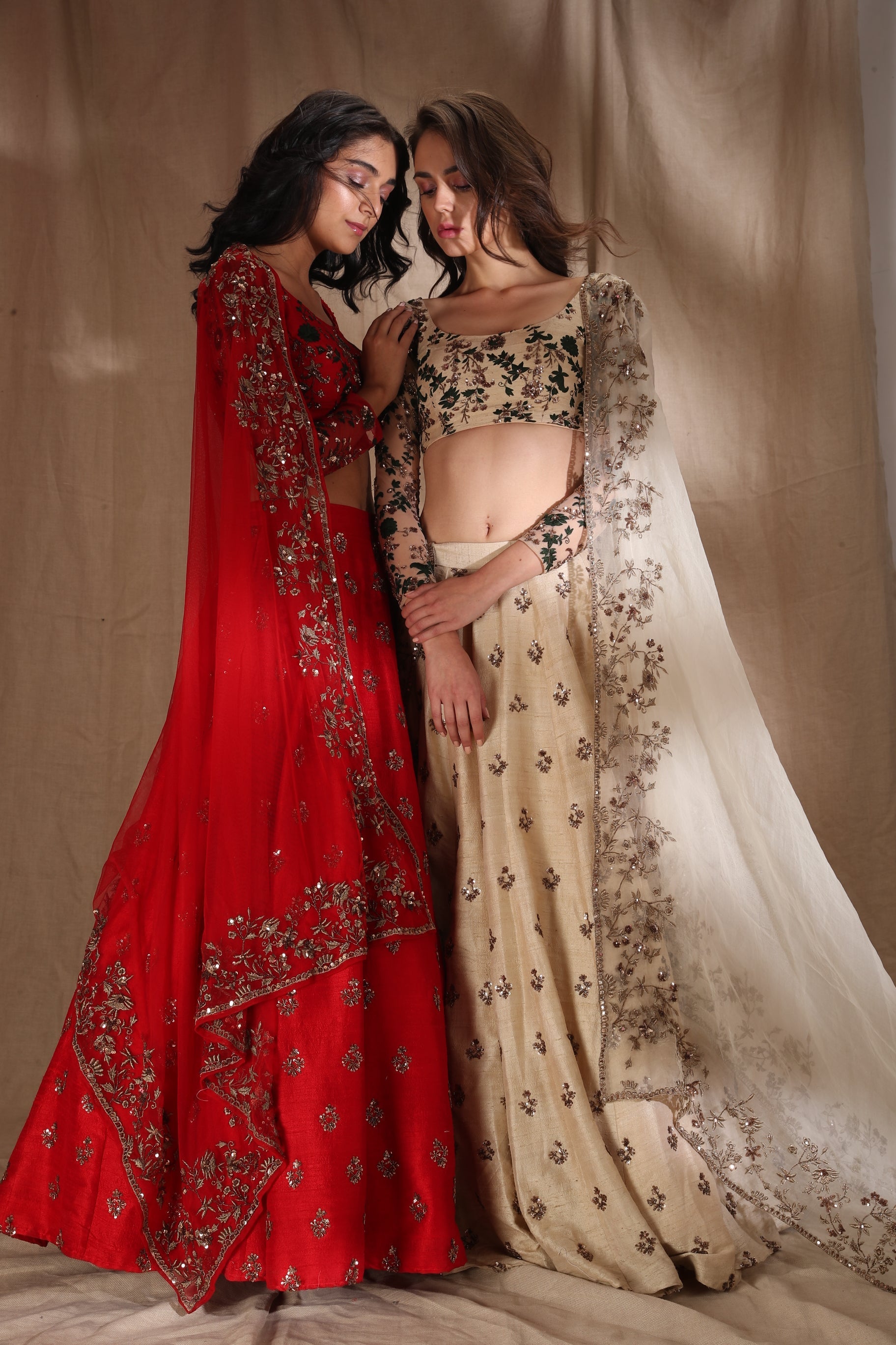 Beige Bootie Lehenga Set