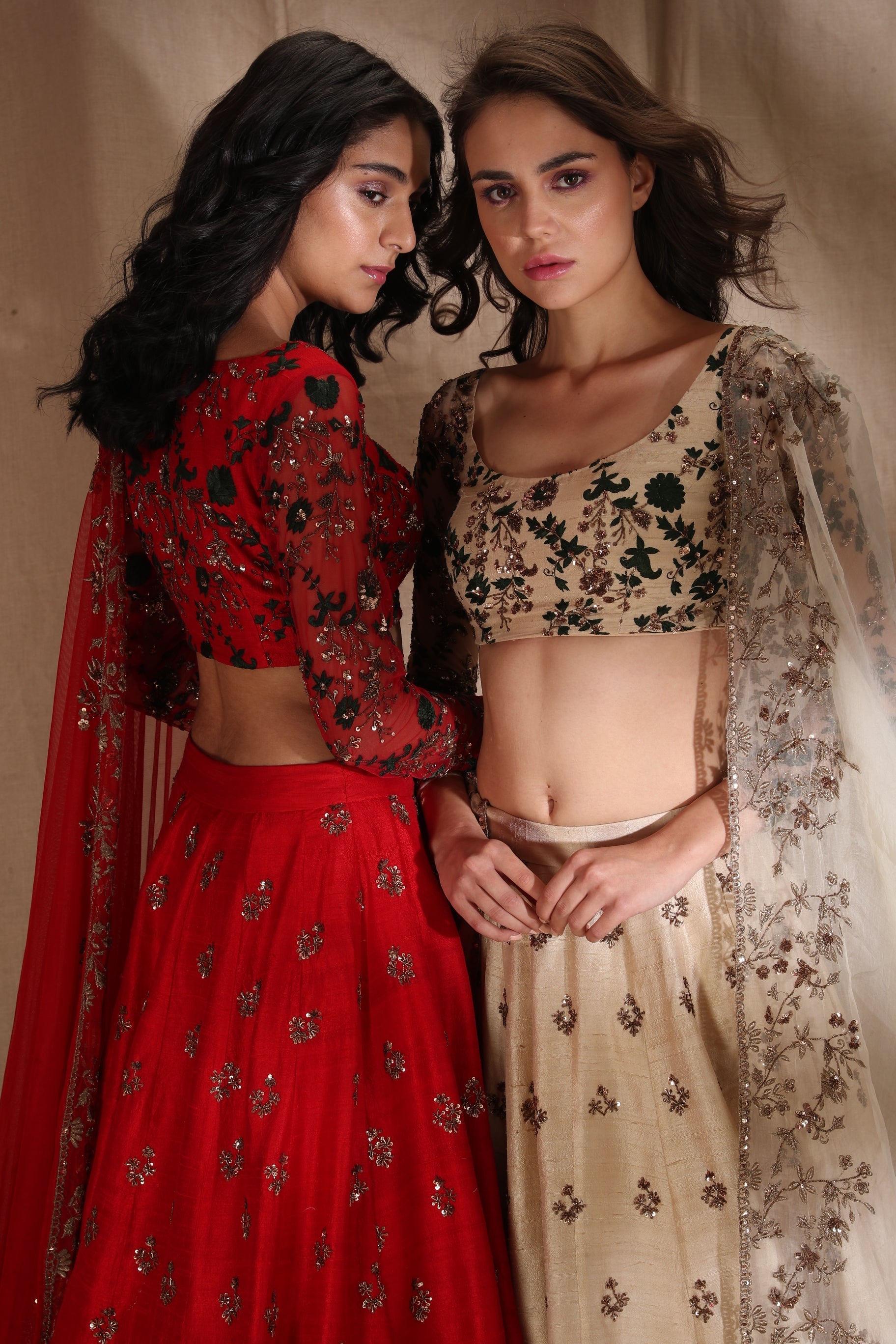 Red Bootie Lehenga Set