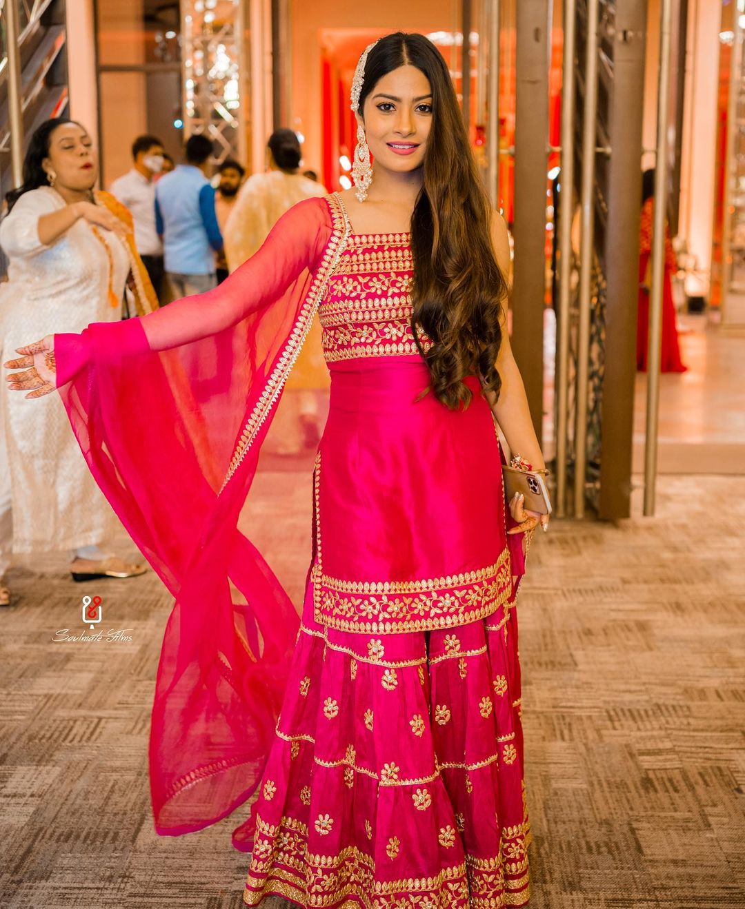 Ankita Sharma in Marigold Aarva Strappy Sharara Set