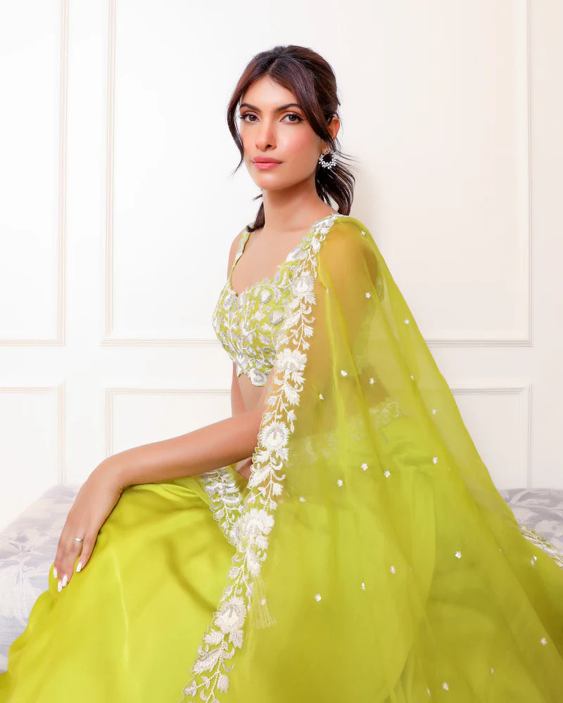 Lime Green Lehenga Set