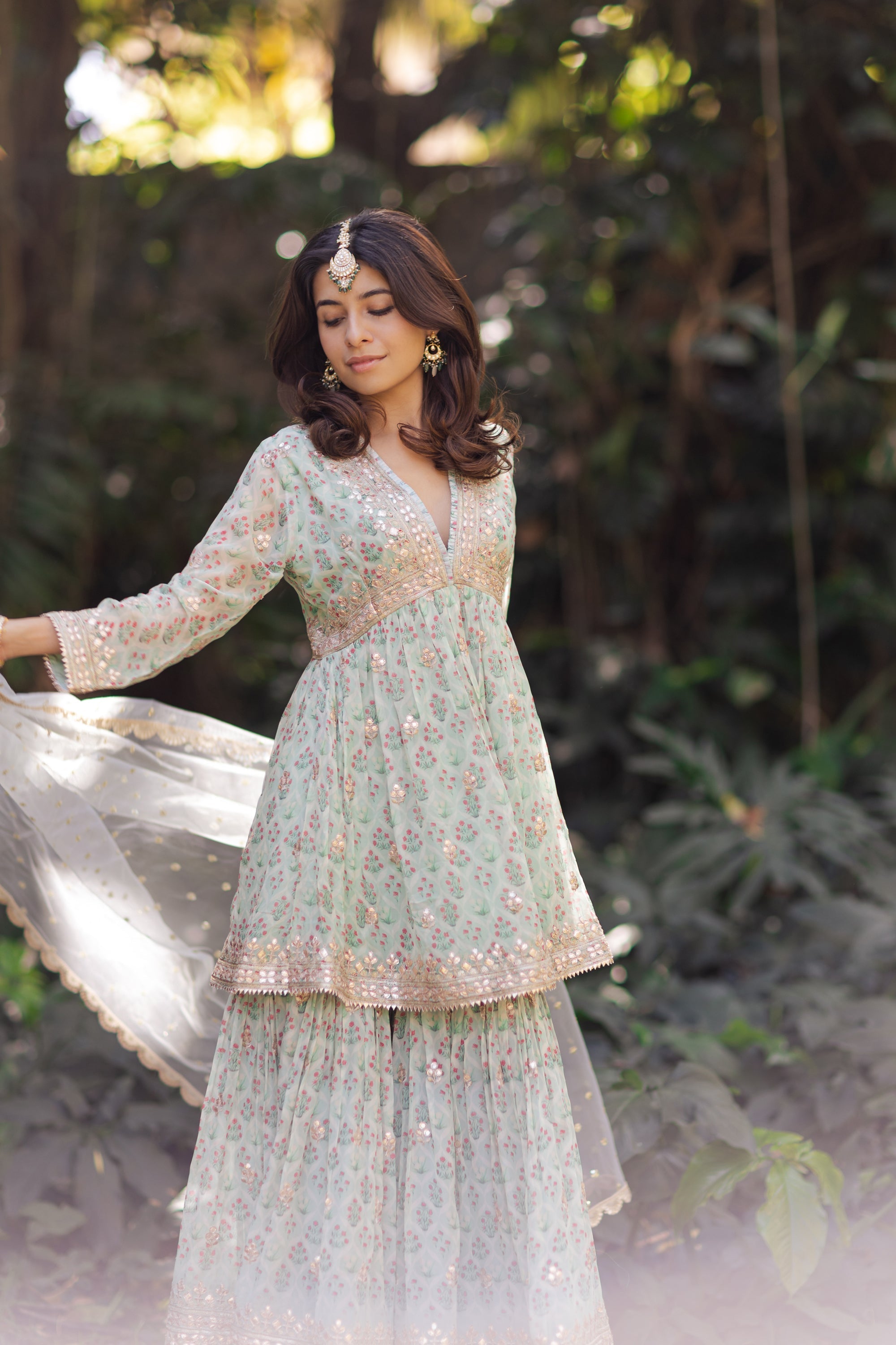 Nusrat Peplum Sharara Set