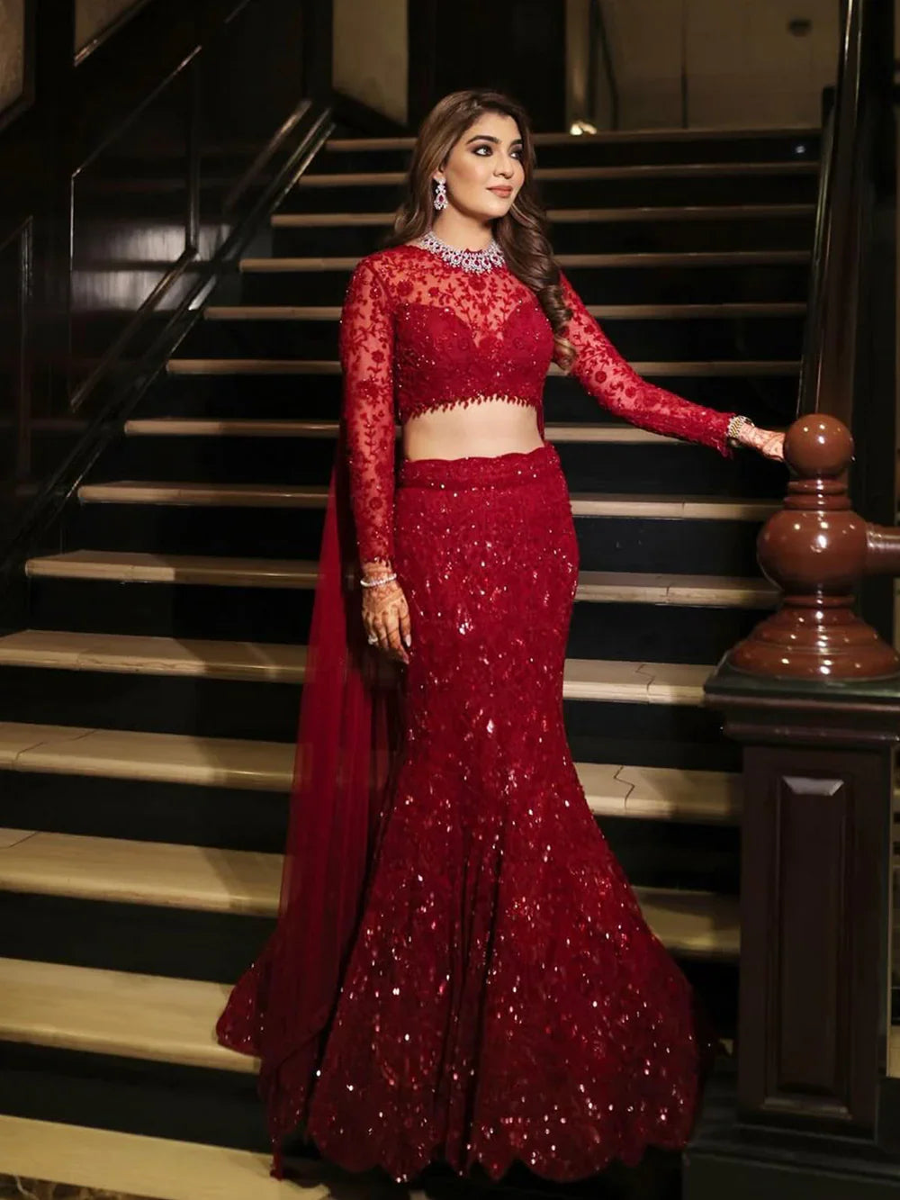 Merlot Mermaid Lehenga