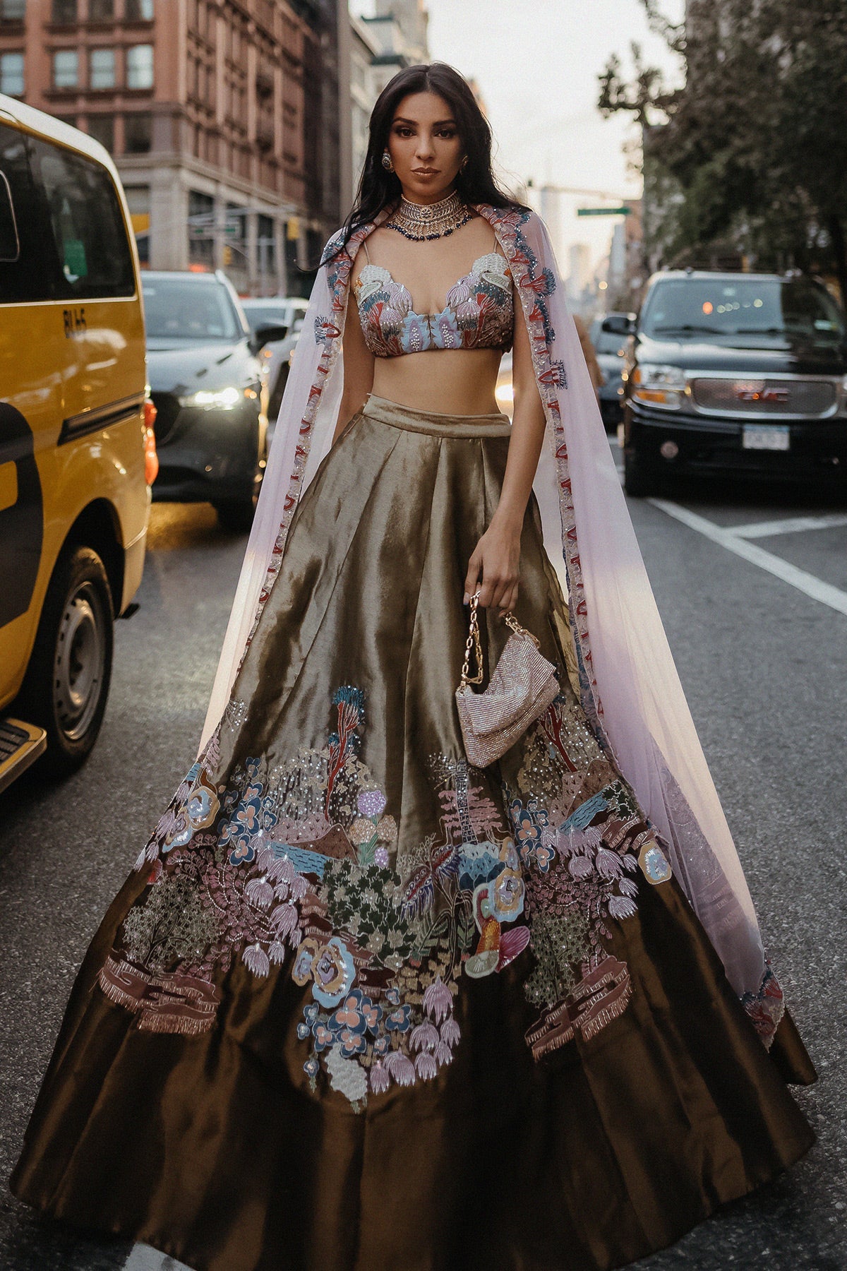 Gilda - Antique Gold Tissue Lehenga Set