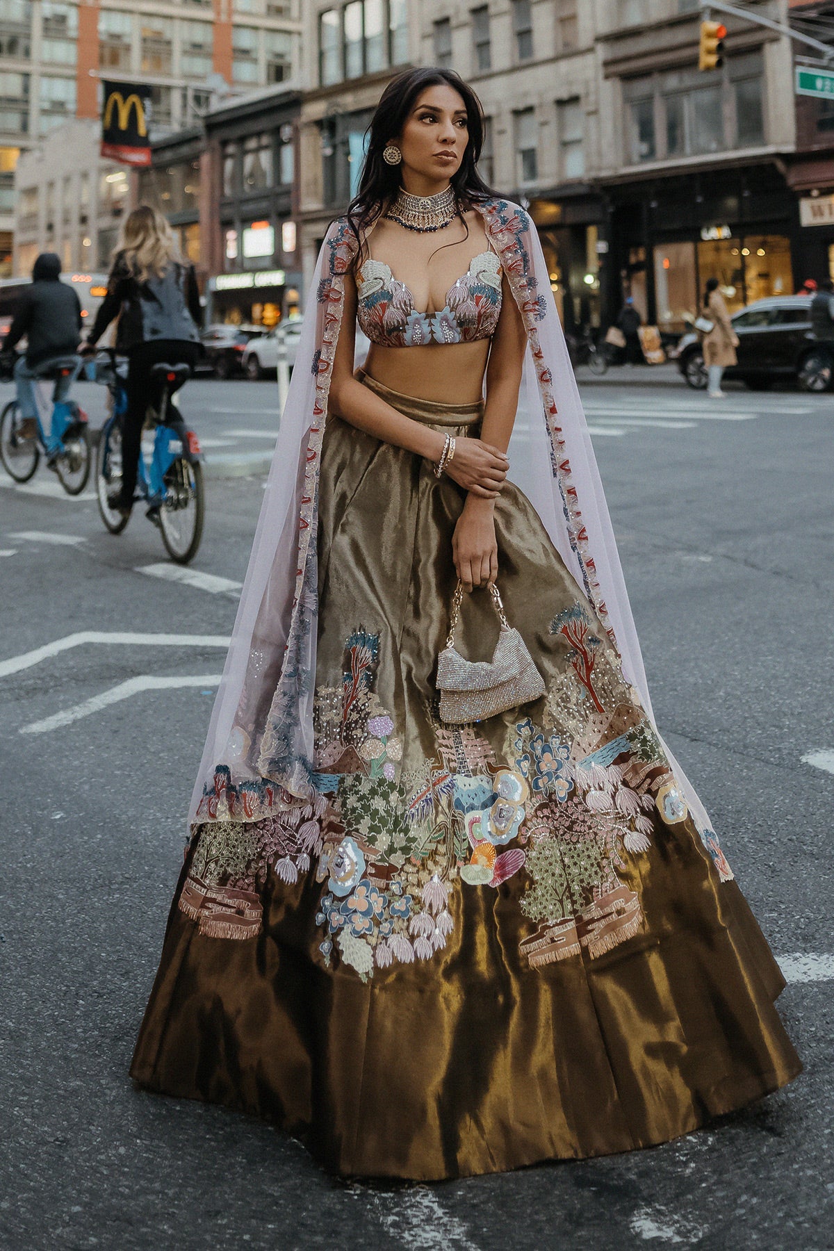 Gilda - Antique Gold Tissue Lehenga Set