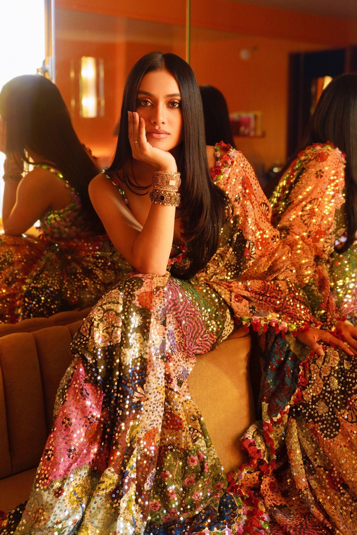 Jully Patel In Rosello - Multicoloured Sequin Saree - Ready To Ship