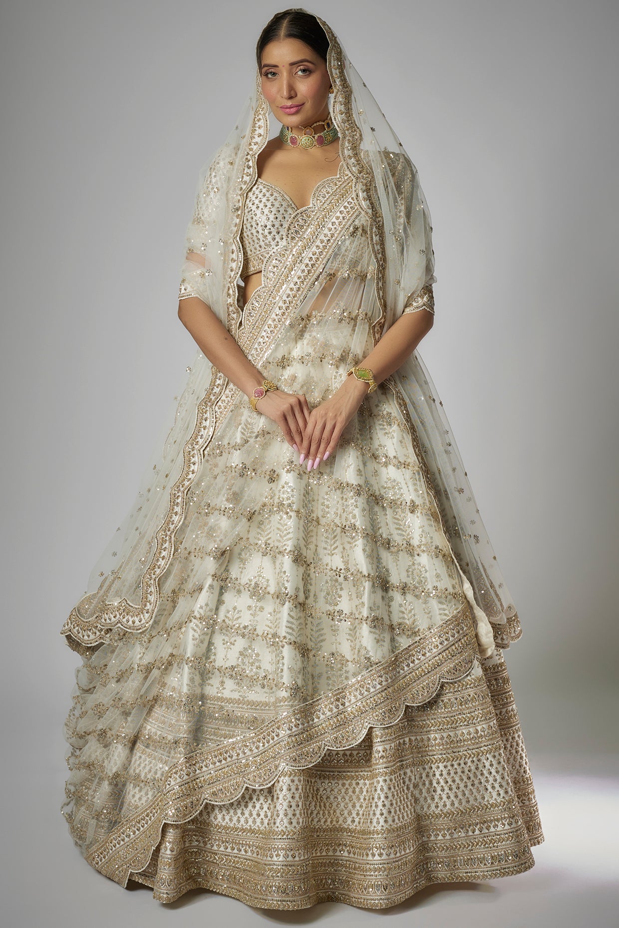 IVORY LOOP LEHENGA SET