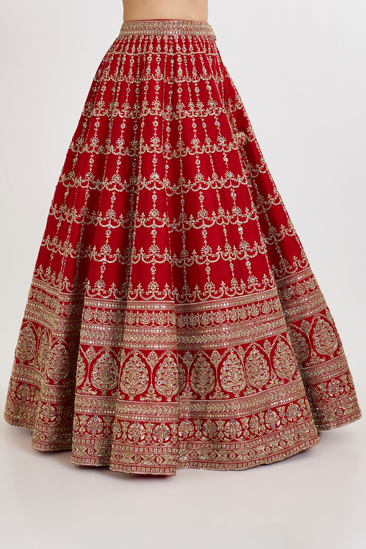 LAAL ISHQ RAW SILK ZARDOSI EMBROIDERED LEHENGA SET