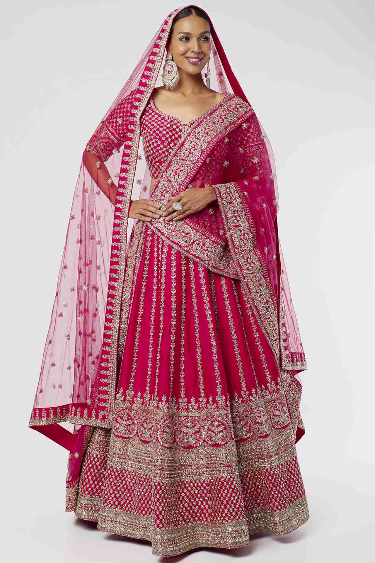 RED EMBROIDERED LEHENGA SET