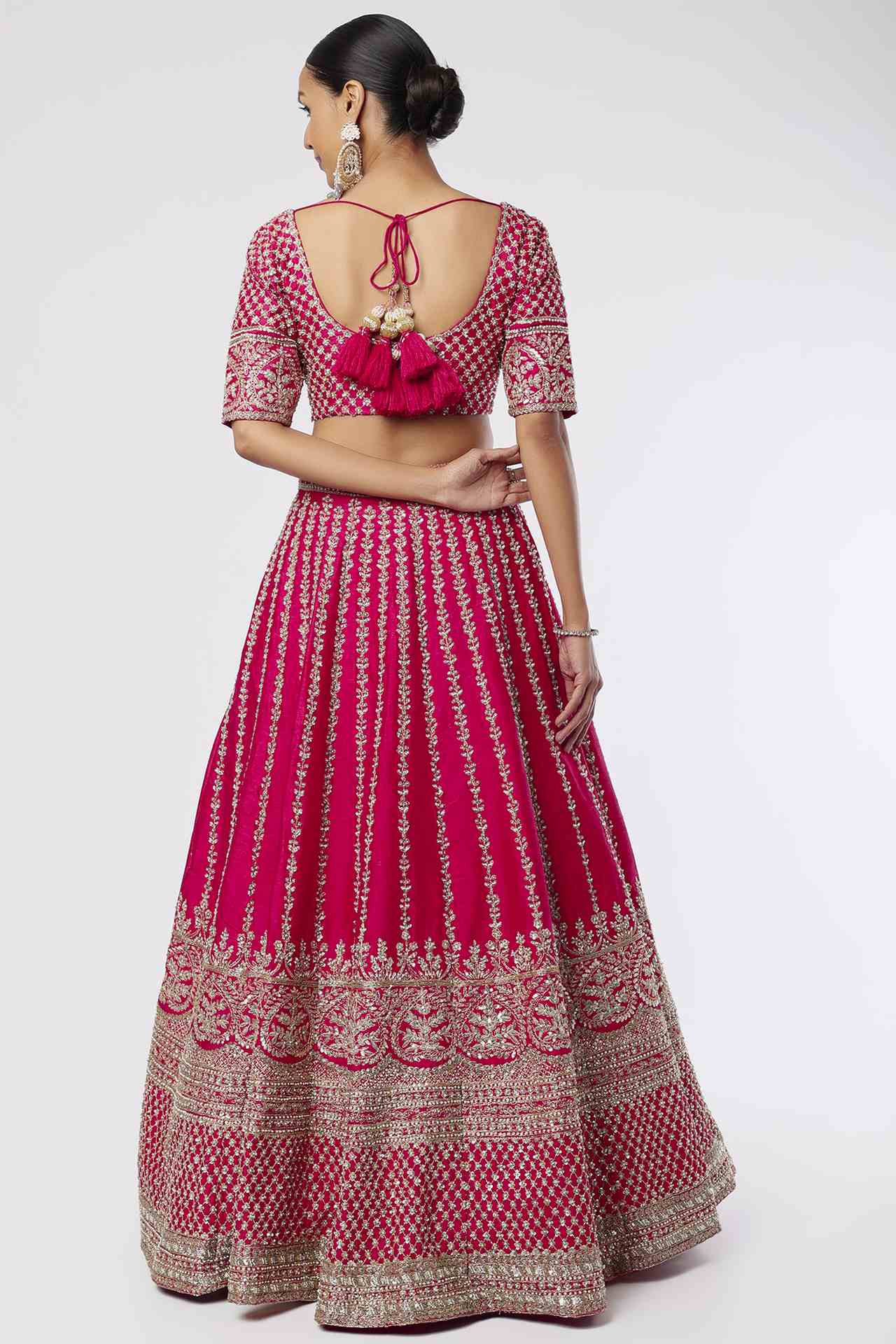 RED EMBROIDERED LEHENGA SET