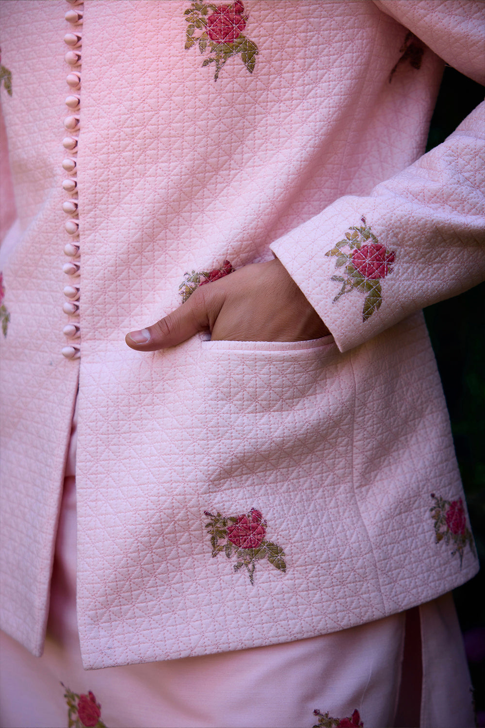 Crystal Pink Kurta & Waistcoat Set