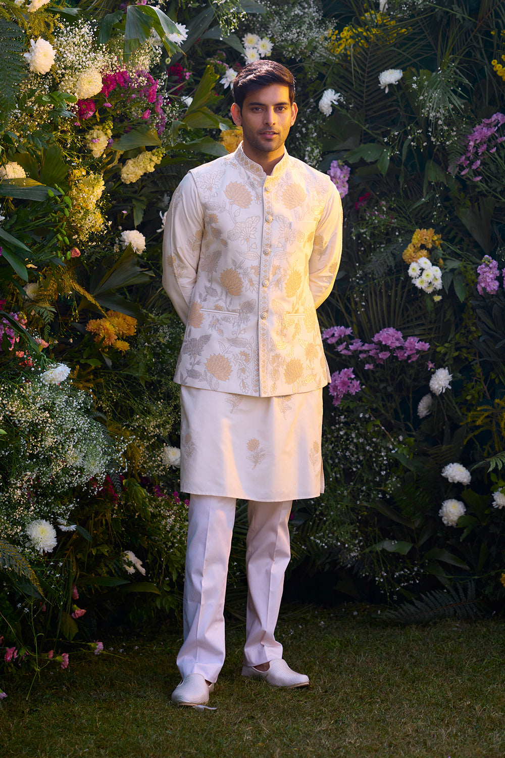 Pristine White Kurta & Waistcoat Set
