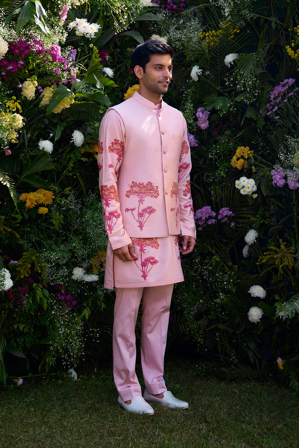 Cloud Pink Kurta & Waistcoat Set
