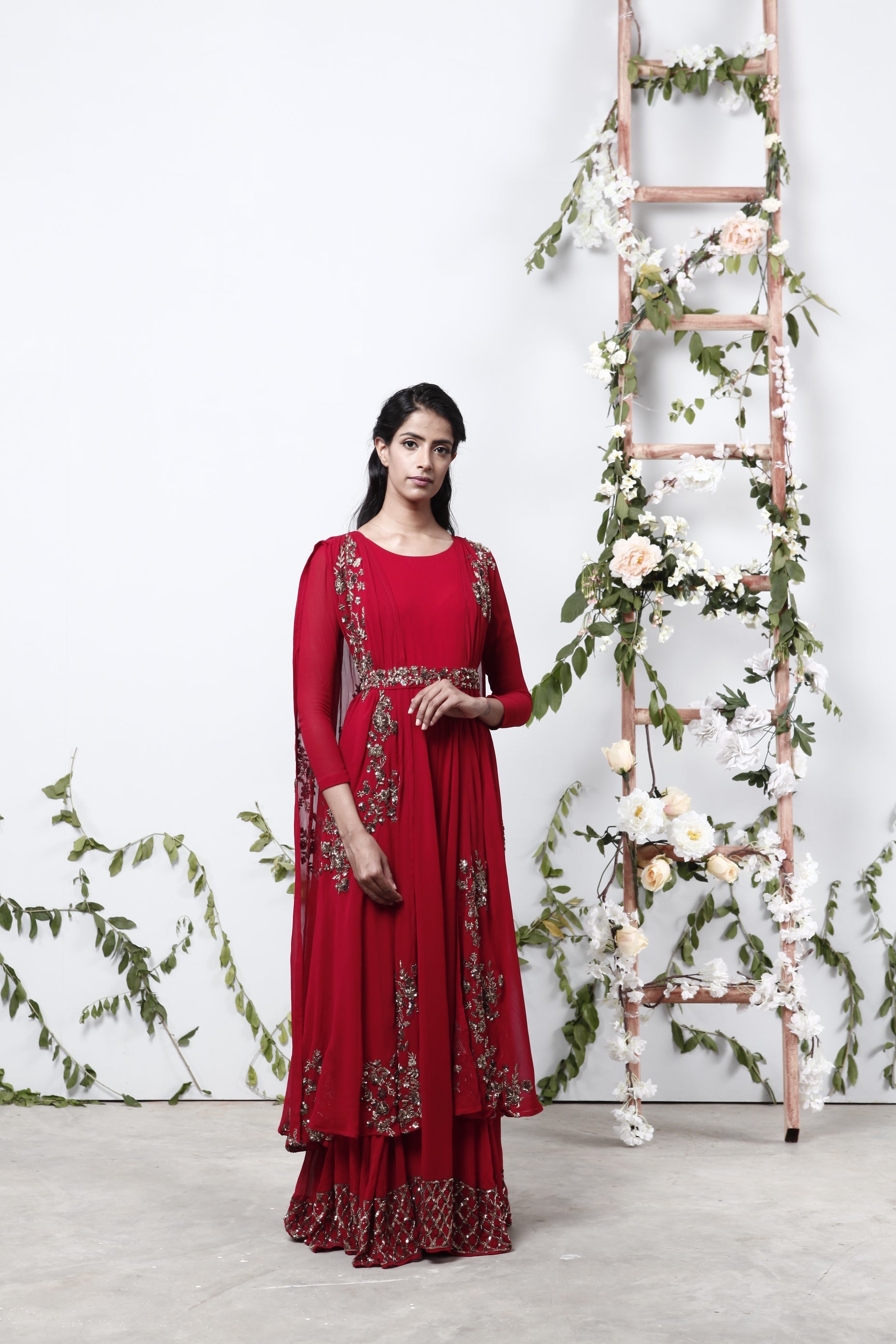 Red Jumpsuit With Belt