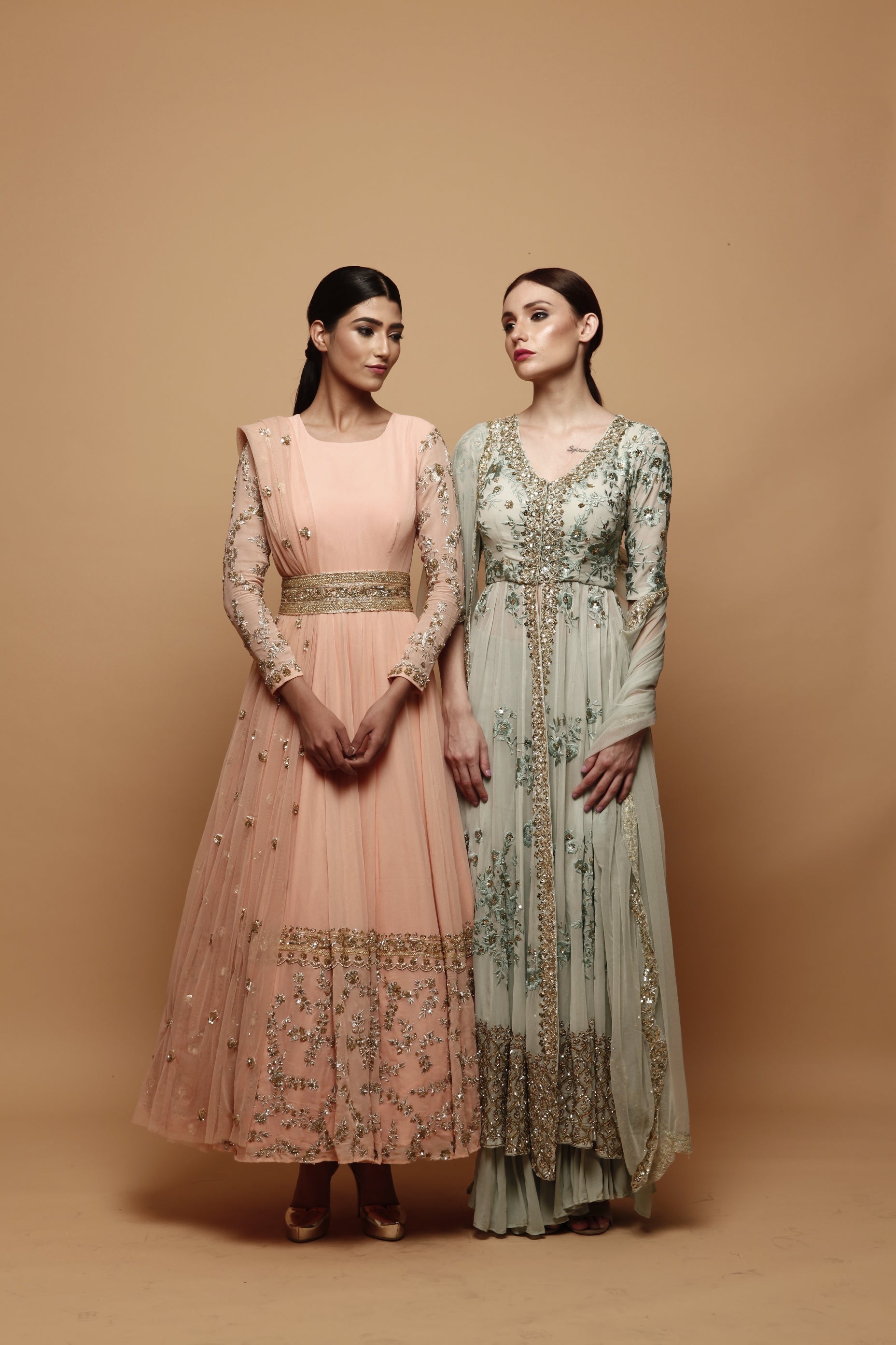 Powder Blue Front Open Jacket With Garrara