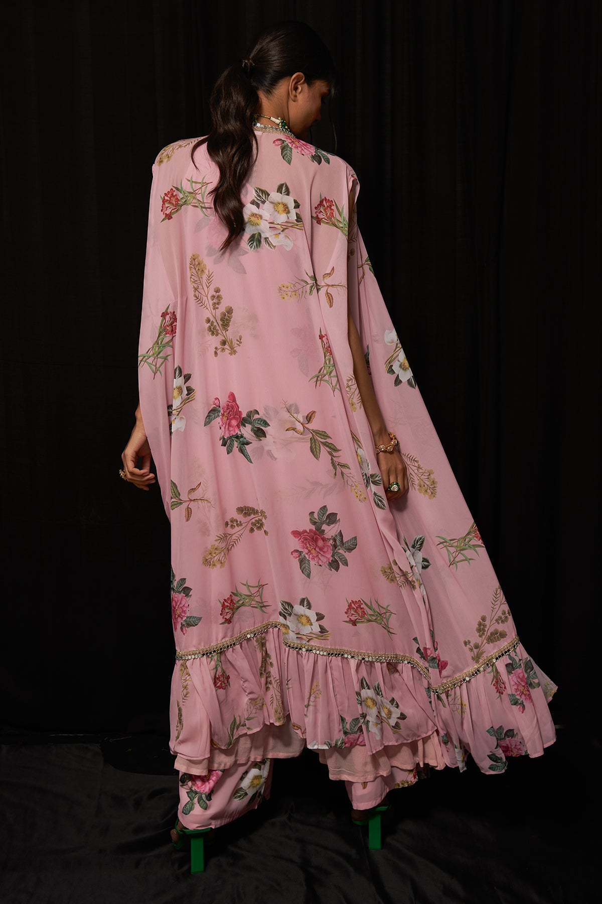 Printed Jacket Pallazo Set